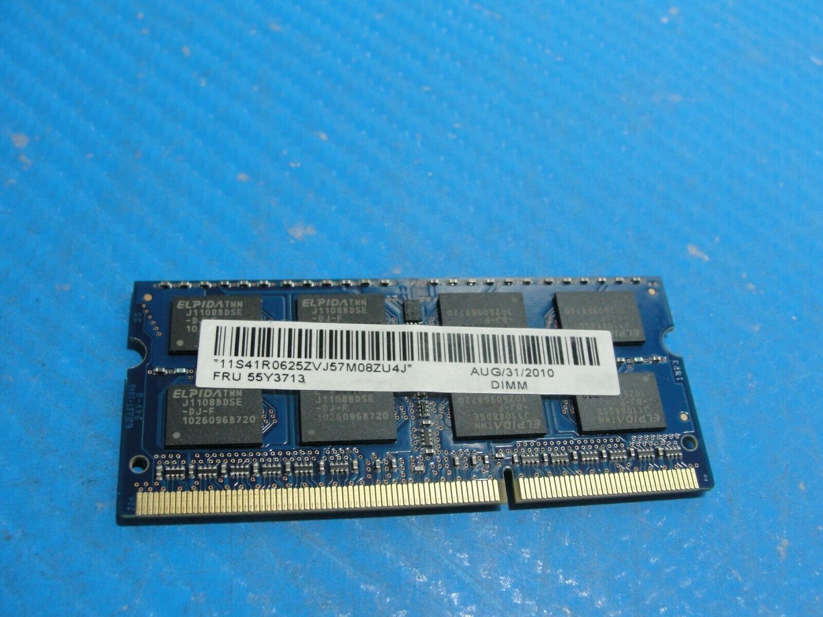 Lenovo T510 Laptop Elpida 2GB Memory PC3-8500S-7-10-F1 EBJ21UE8BDS0-AE-F - Laptop Parts - Buy Authentic Computer Parts - Top Seller Ebay