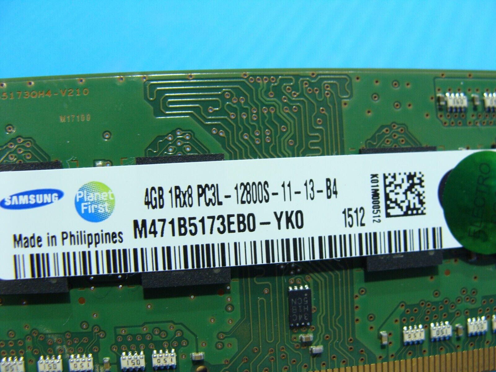 Dell 5558 Samsung 4GB 1Rx8 PC3L-12800S Memory RAM SO-DIMM M471B5173EB0-YK0