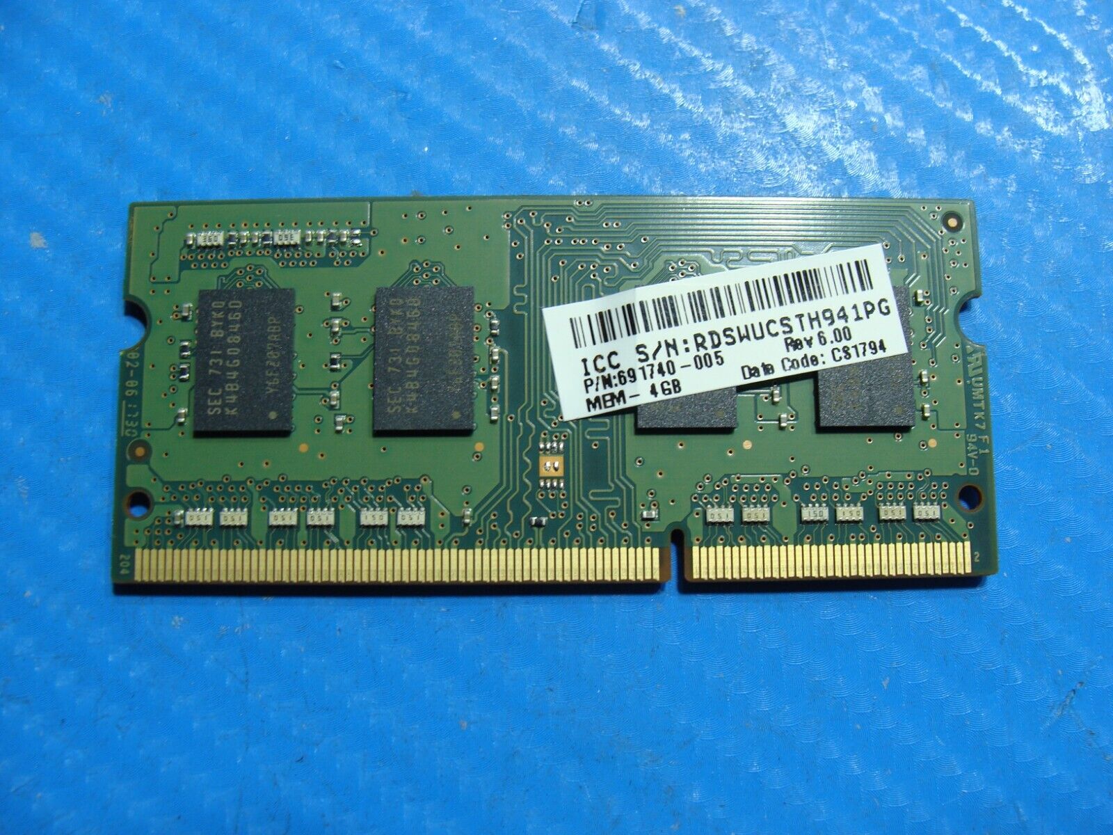 HP 14-am052nr Samsung 4GB PC3L-12800S SO-DIMM Memory RAM M471B5173DB0-YK0