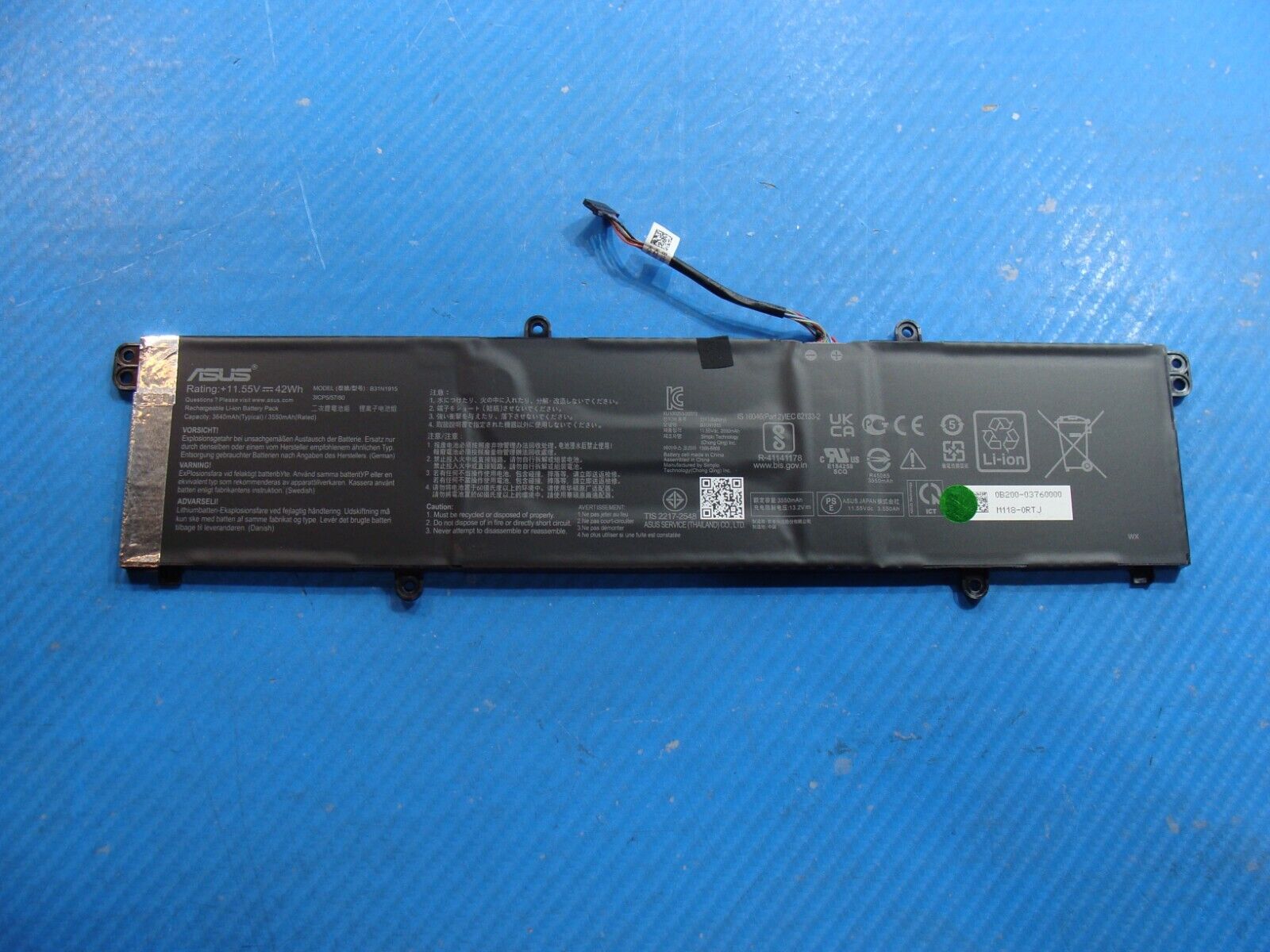 Asus BR1100CKA-XS04 11.6 Battery 11.55V 42Wh 3550mAh B31N1915 0B200-03760000 99%