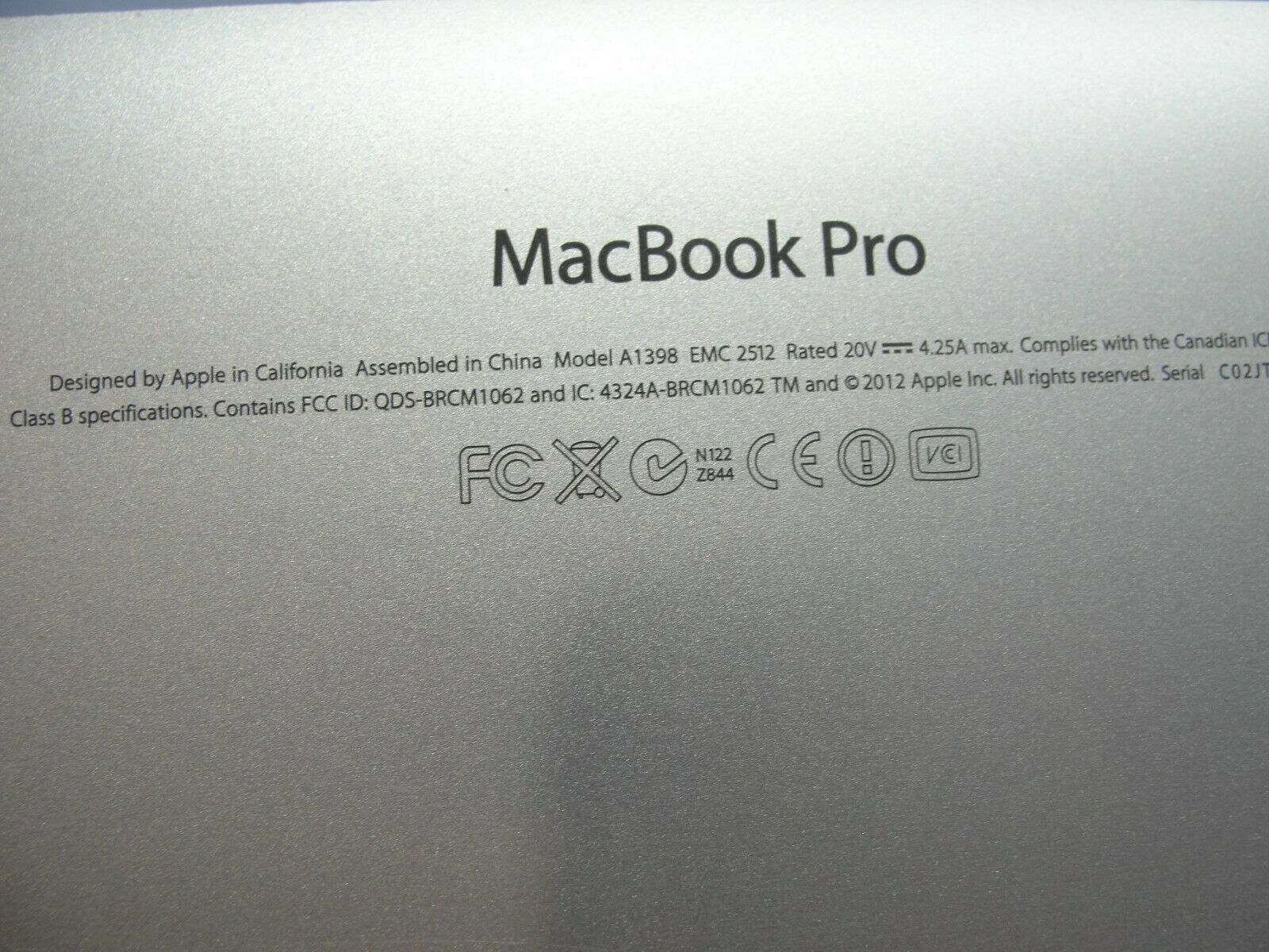 MacBook Pro A1398 15