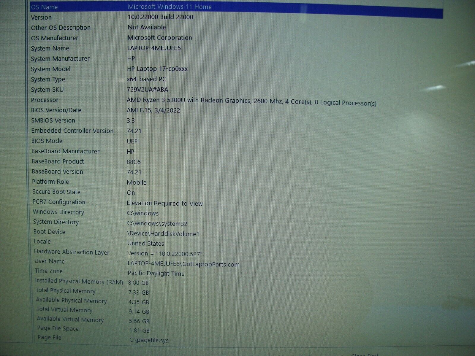 HP Laptop 17-cp0027ds 17.3