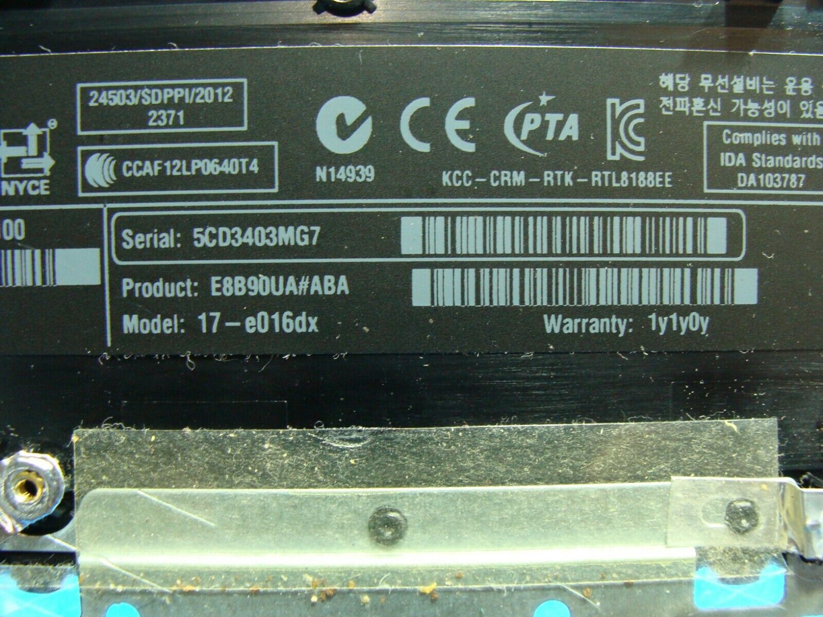 HP Pavilion 17-e016dx 17.3