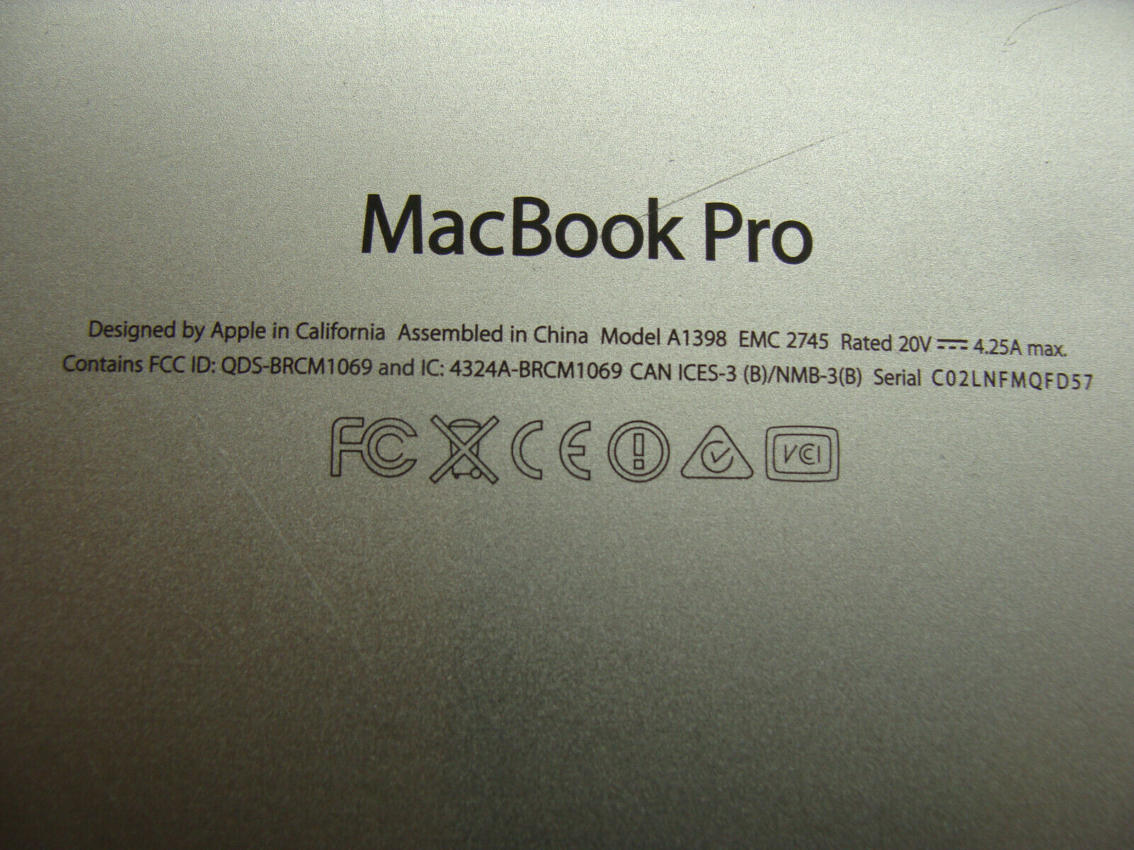 MacBook Pro A1398 15