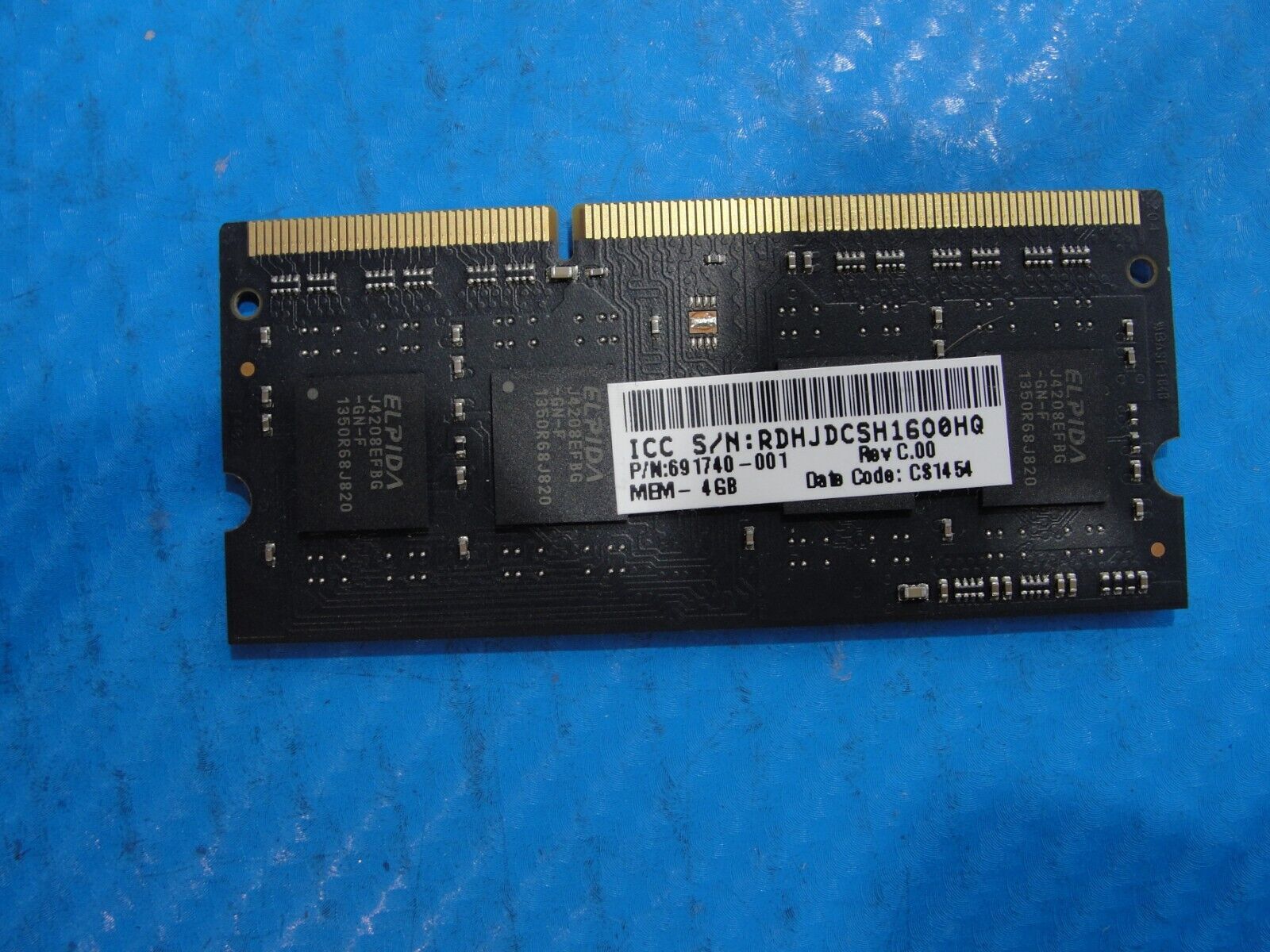 HP 15t-j100 So-Dimm Elpida 4Gb 1Rx8 Memory PC3L-12800S-11-12 EBJ40UG8EFU0-GN-F