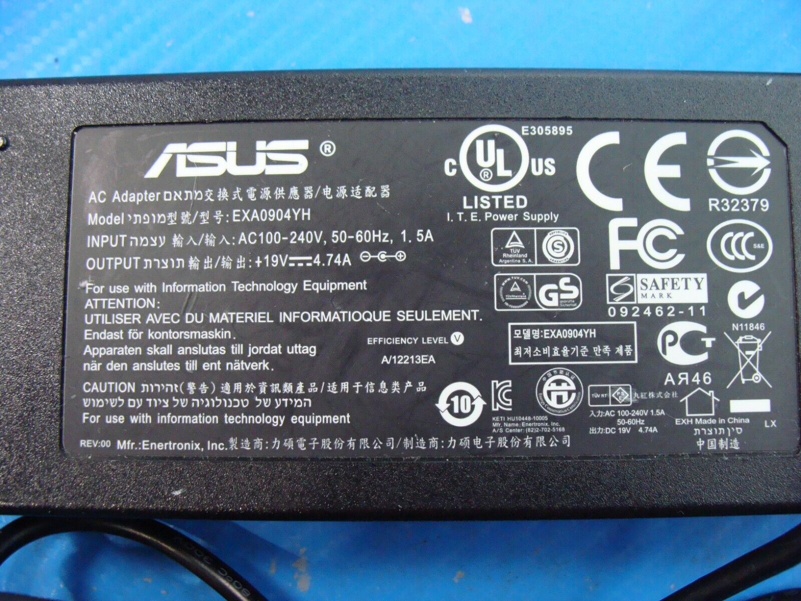 90W OEM 19V 4.74A EXA0904YH For Asus K35C K55A Original 5.5mm*2.5mm AC Adapter