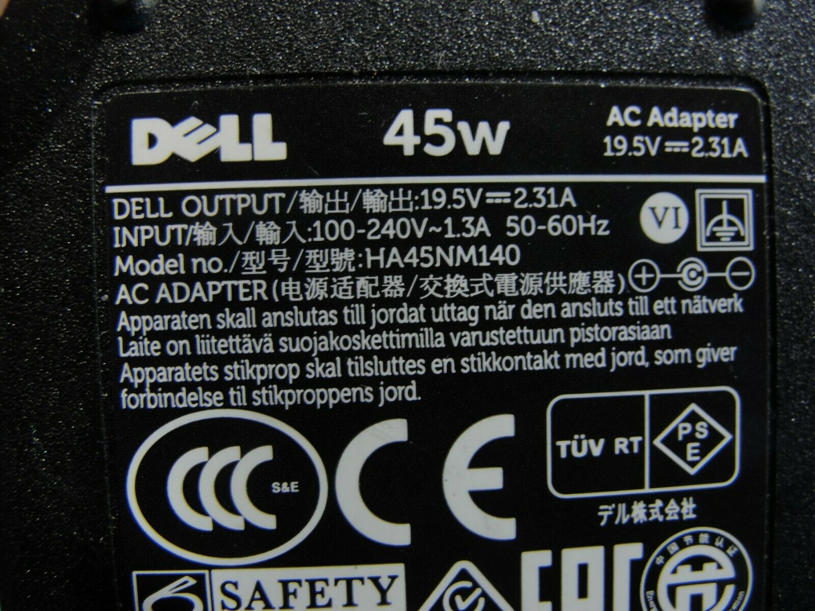 Genuine Dell AC Adapter Power Charger 19.5V 2.31A 45W 00285K HA45NM140 