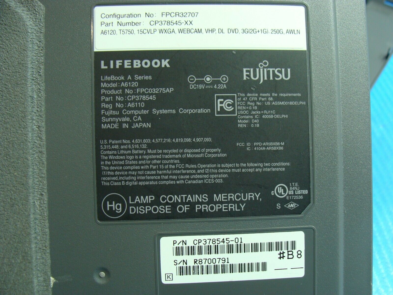 Fujitsu Lifebook A6120 15.4