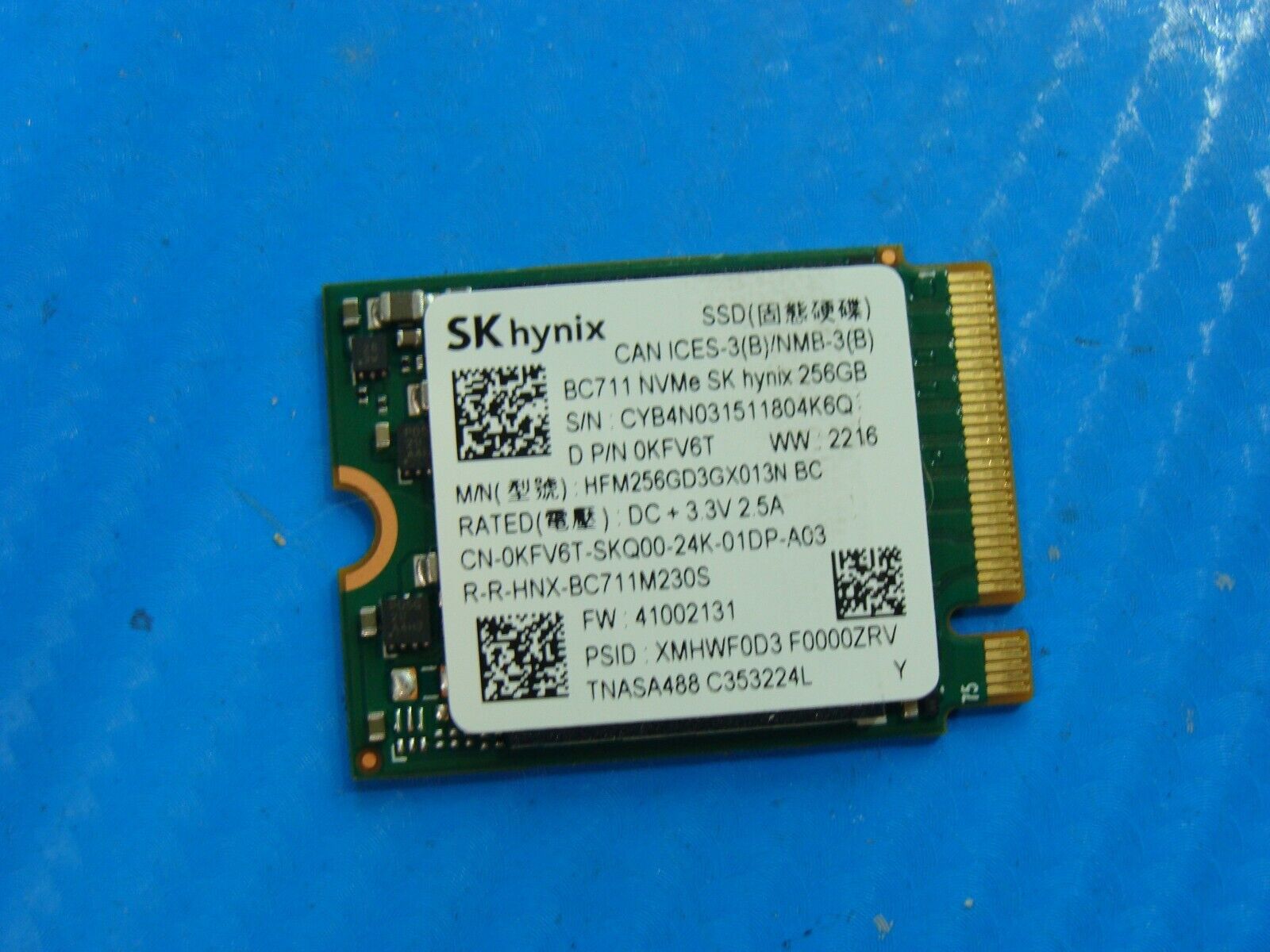 Dell 15 3515 SK Hynix 256GB M.2 NVMe SSD Solid State Drive HFM256GD3GX013N KFV6T