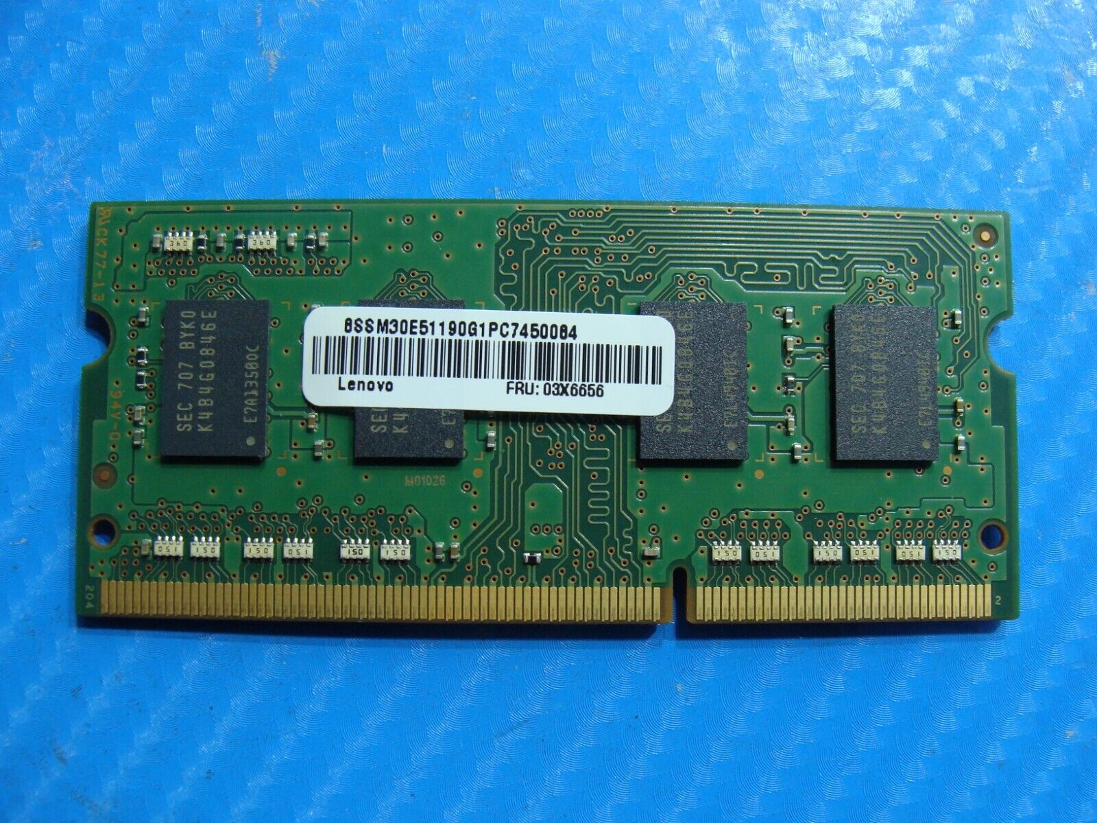 Lenovo T460 So-Dimm Samsung 4GB 1Rx8 Memory PC3L-12800S RAM M471B5173EB0-YK0