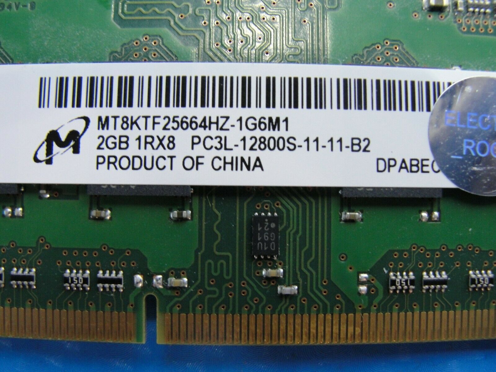 Lenovo Y580 SO-DIMM Micron 2GB Memory PC3L-12800S-11-11-B2 MT8KTF25664HZ-1G6M1 - Laptop Parts - Buy Authentic Computer Parts - Top Seller Ebay