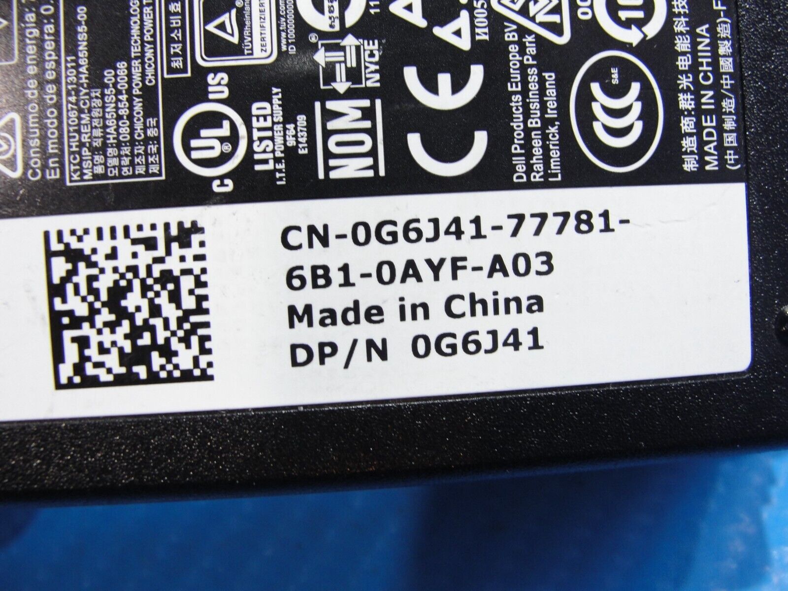 Genuine Dell AC Adapter Power Charger 19.5V 3.34A 65W 0G6J41 HA65NS5-00