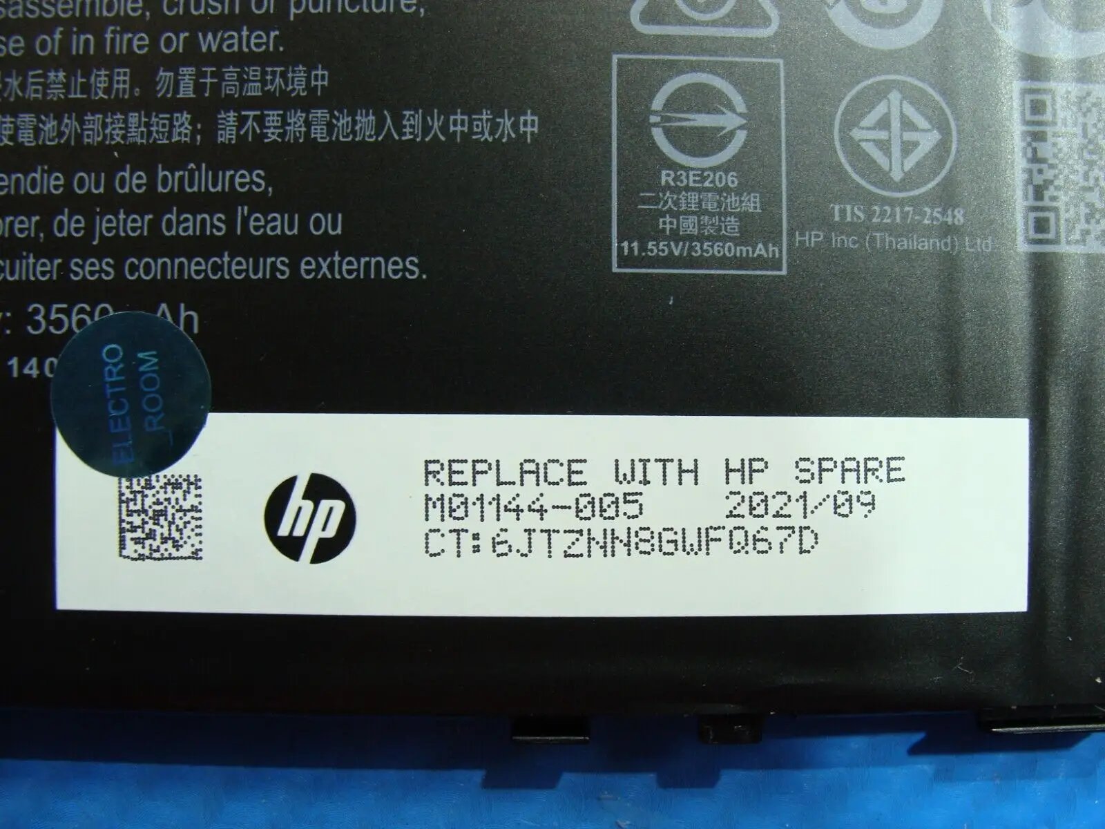 HP Pavilion x360 14-dw1010wm Battery 11.55V 43.3Wh 3560mAh PP03XL M01144-005 99%