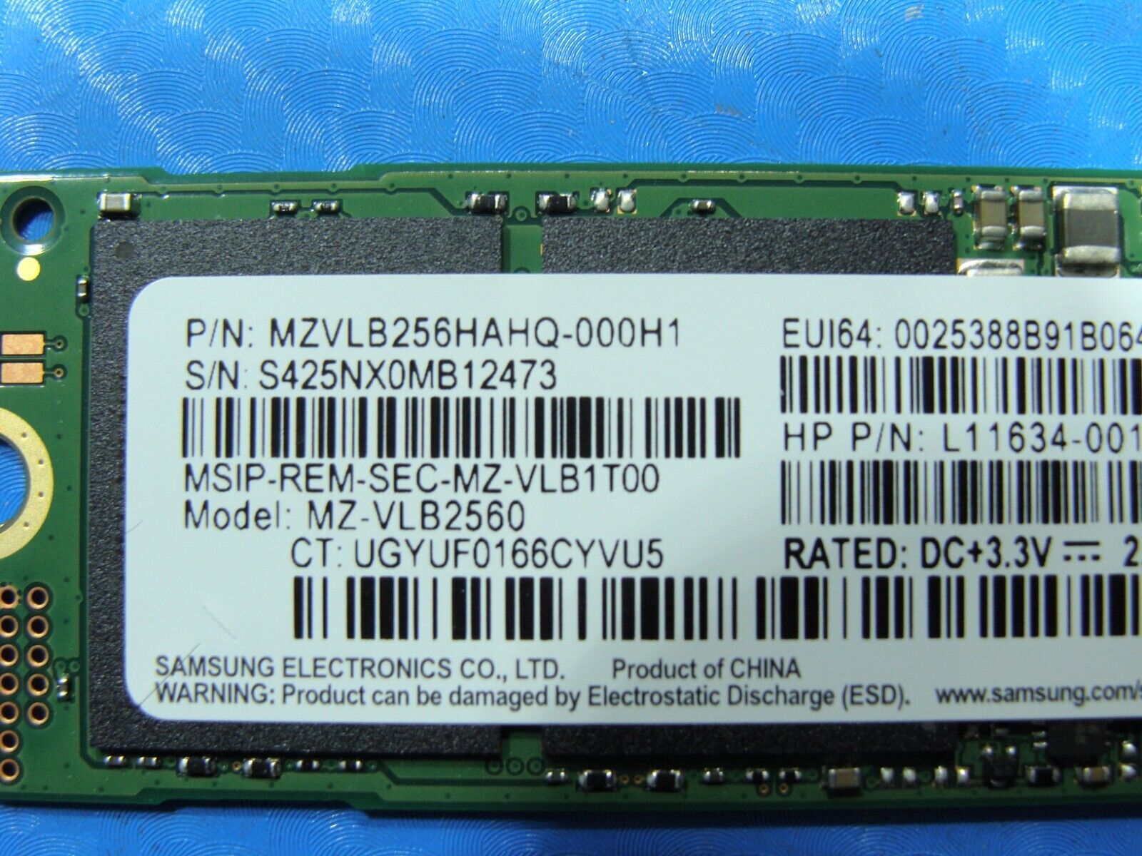 HP 15m-ds0011dx Samsung 256GB NVMe M.2 SSD Solid State Drive MZVLB256HAHQ-000H1