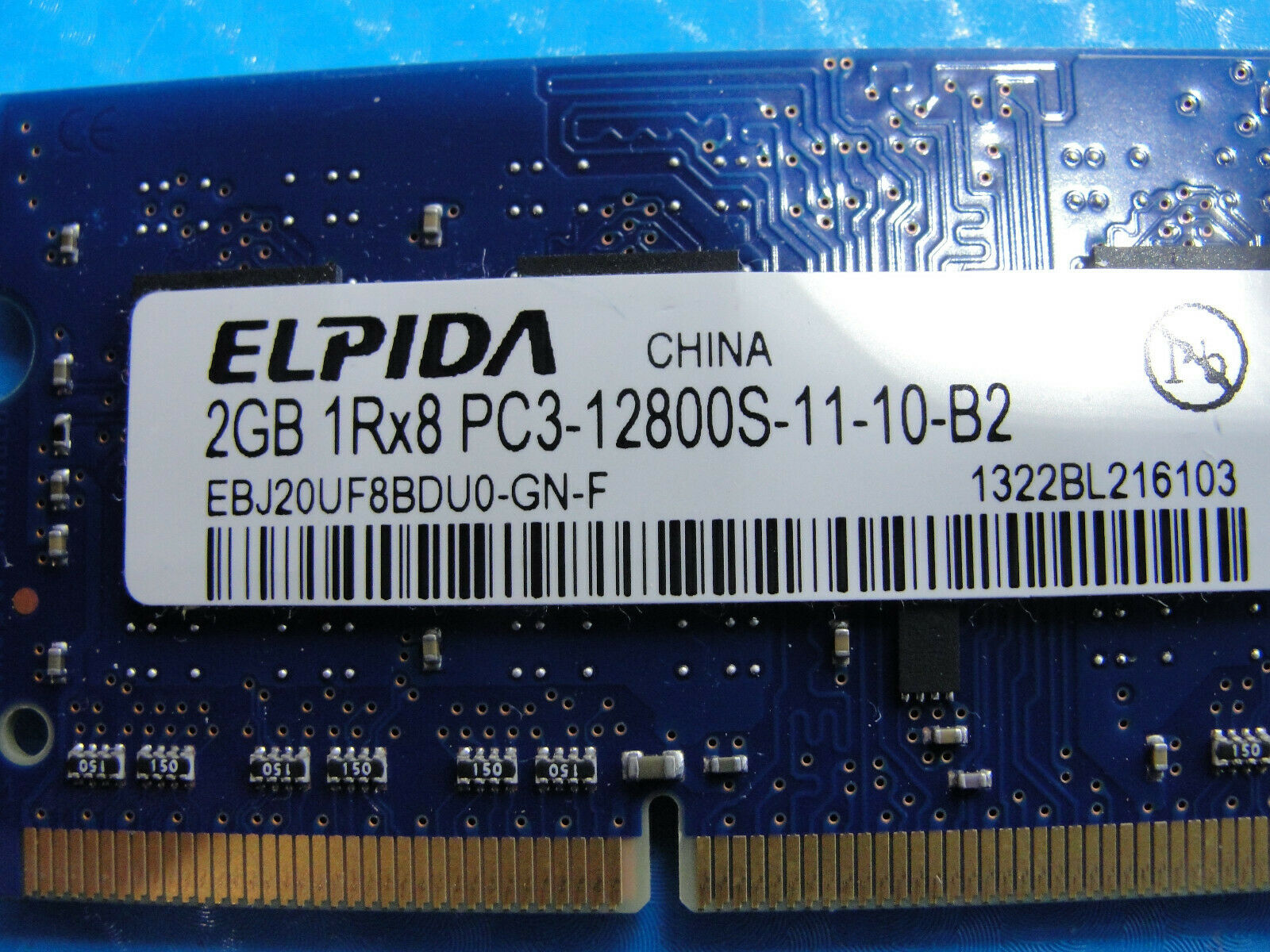 MacBook Pro A1278 Elpida 2GB Memory PC3-12800S-11-10-B2 EBJ20UF8BDU0-GN-F - Laptop Parts - Buy Authentic Computer Parts - Top Seller Ebay