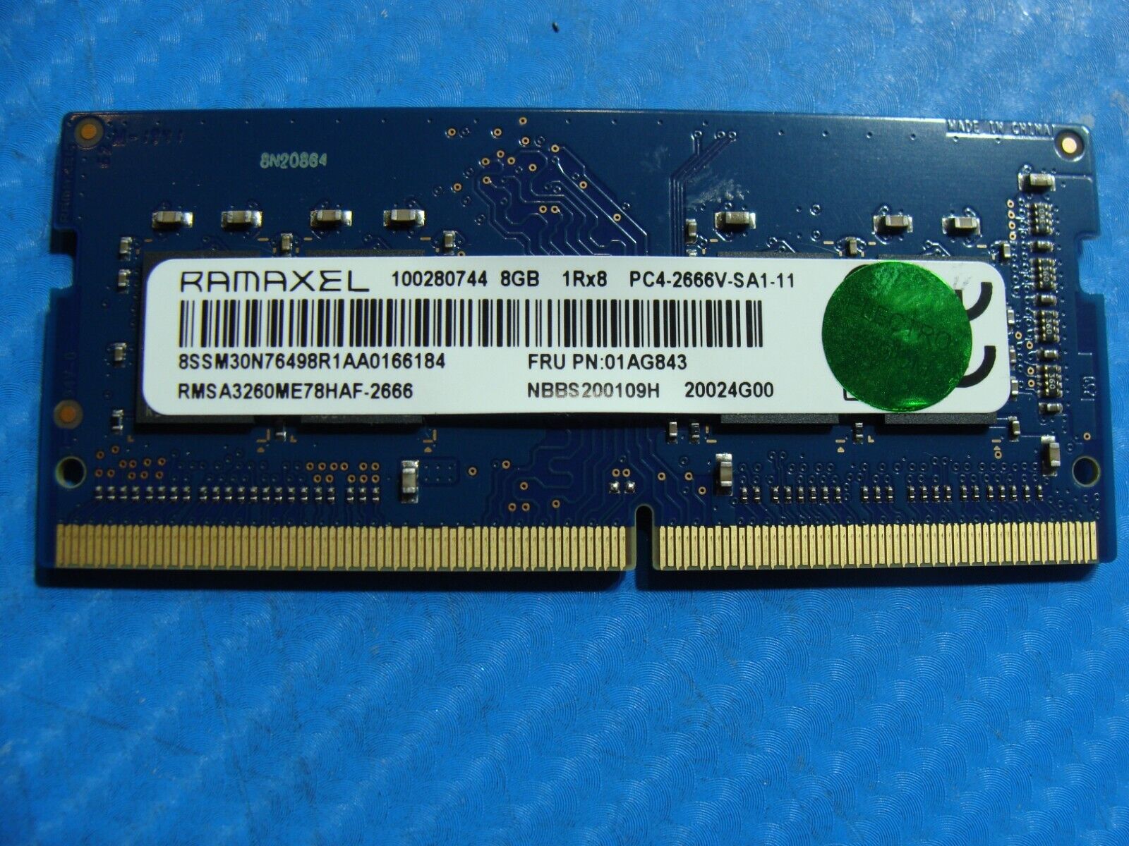 Lenovo E15 Ramaxel 8GB PC4-2666V Memory RAM SO-DIMM RMSA3260ME78HAF-2666