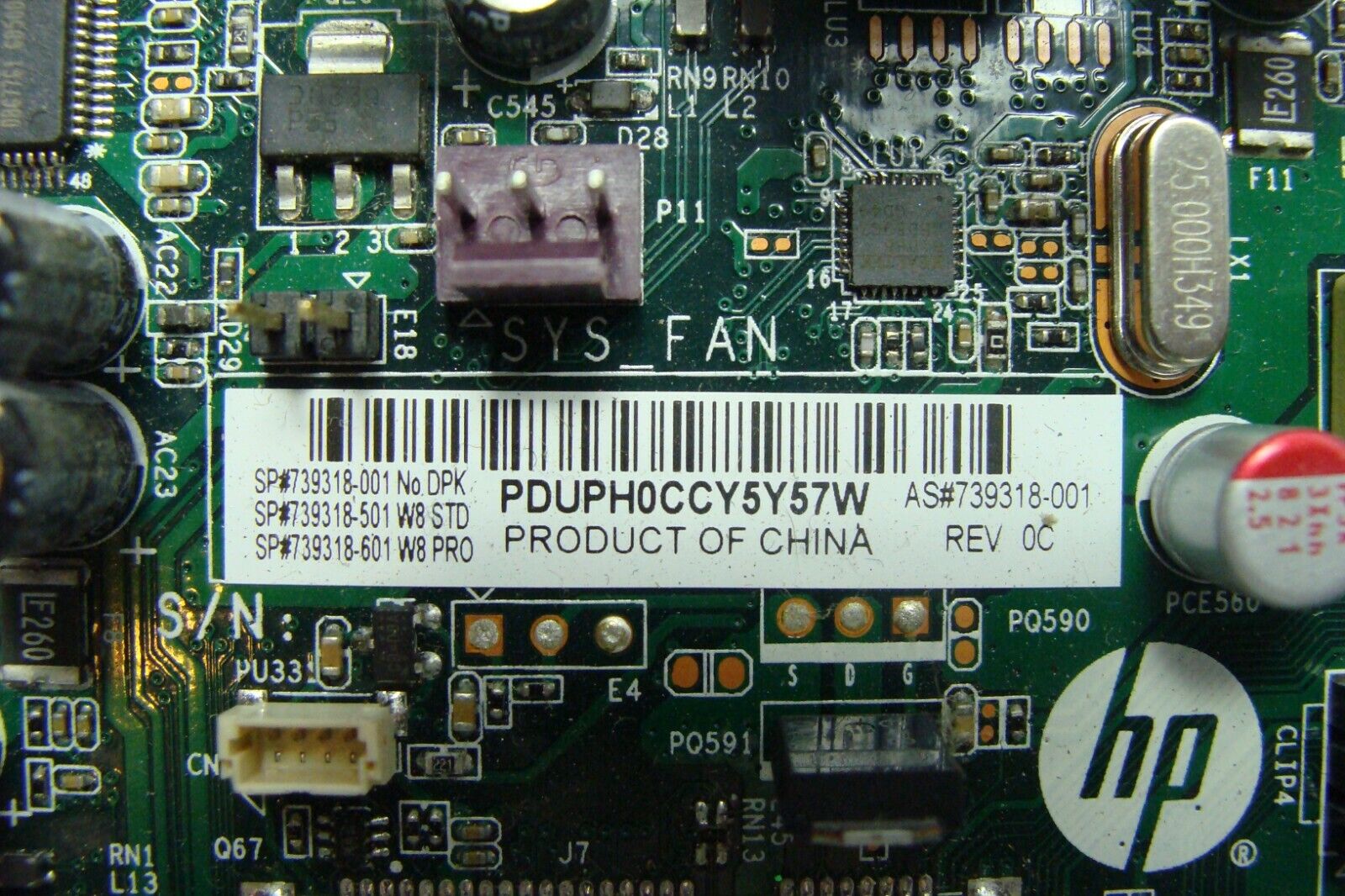 HP Pavilion 400-224 Desktop AMD Motherboard 739318-601 739318-001