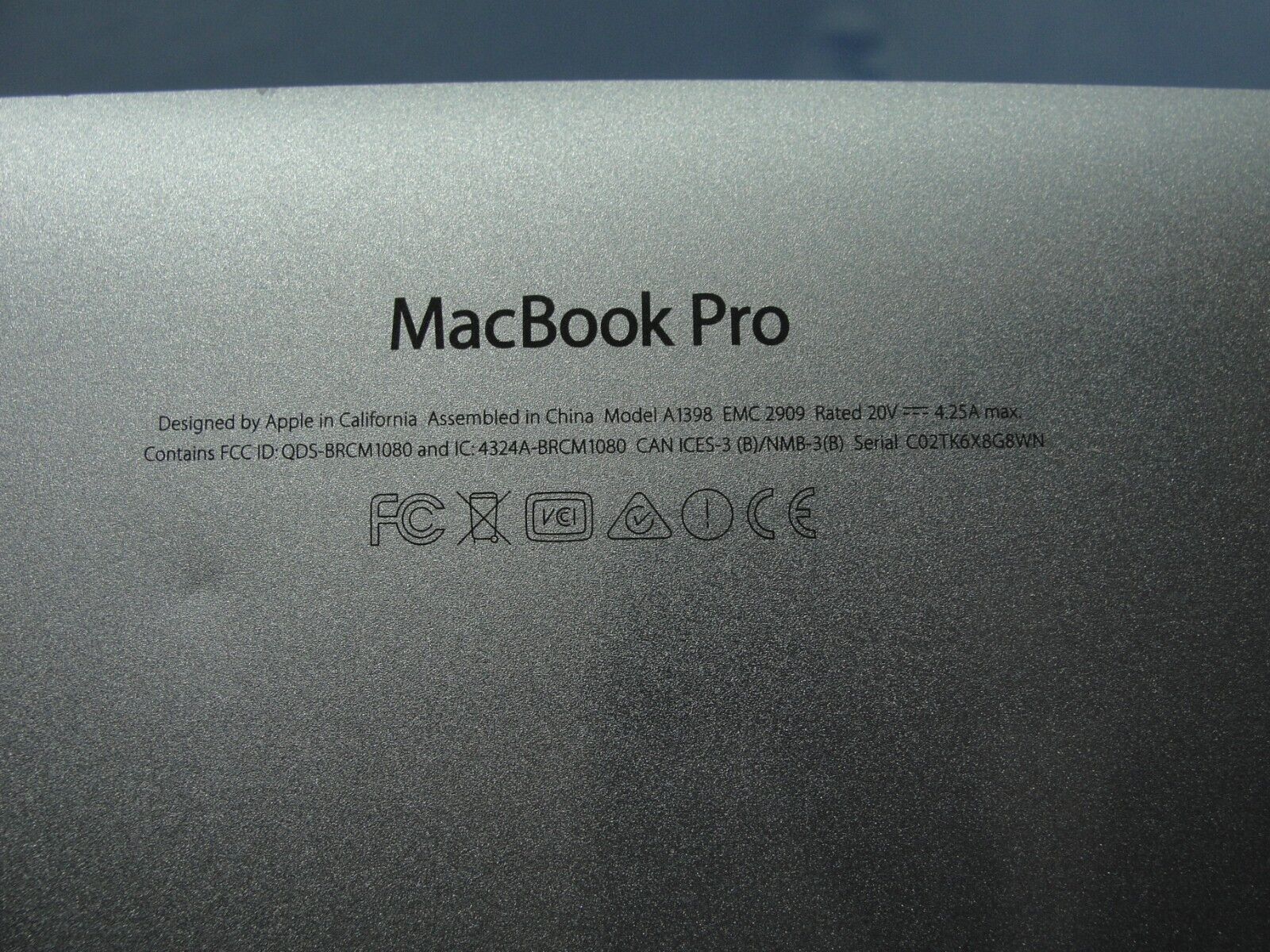 MacBook Pro A1398 15