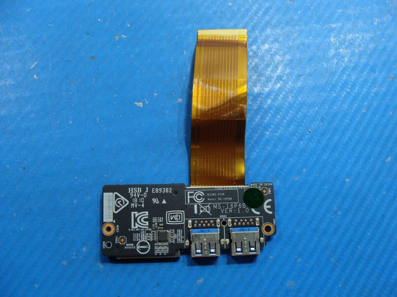 MSI 15.6 GL63 8RC Genuine Laptop USB Card Reader Board w/Cable MS-16P6B