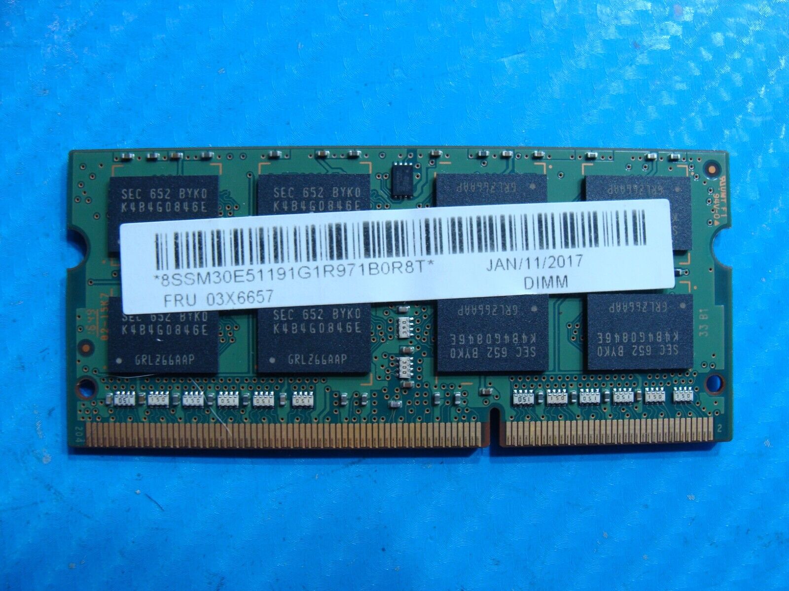 Lenovo T560 Samsung 8GB 2Rx8 PC3L-12800S Memory RAM SO-DIMM M471B1G73EB0-YK0