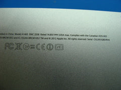 Macbook Air A1465 MD223LL/A MD224LL/A Mid 2012 11" Bottom Case Silver 923-0121 Apple