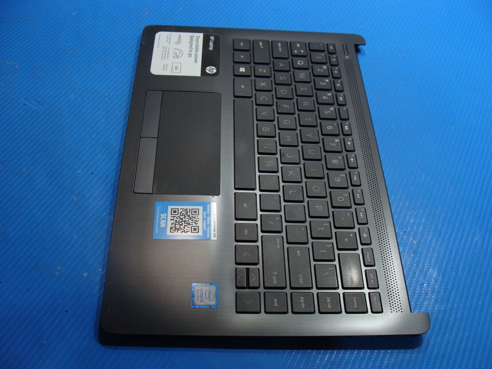 HP 14” 14-cf0052od OEM Laptop Palmrest w/TouchPad Backlit Keyboard 6070B1306601