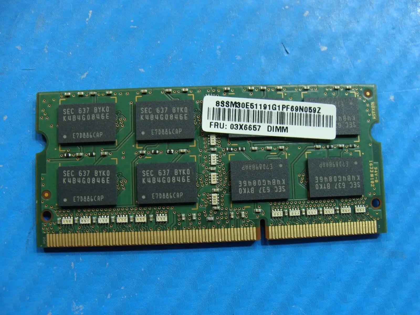 Lenovo E560 So-Dimm Samsung 8GB 2Rx8 Memory RAM PC3L-12800S M471B1G73EB0-YK0