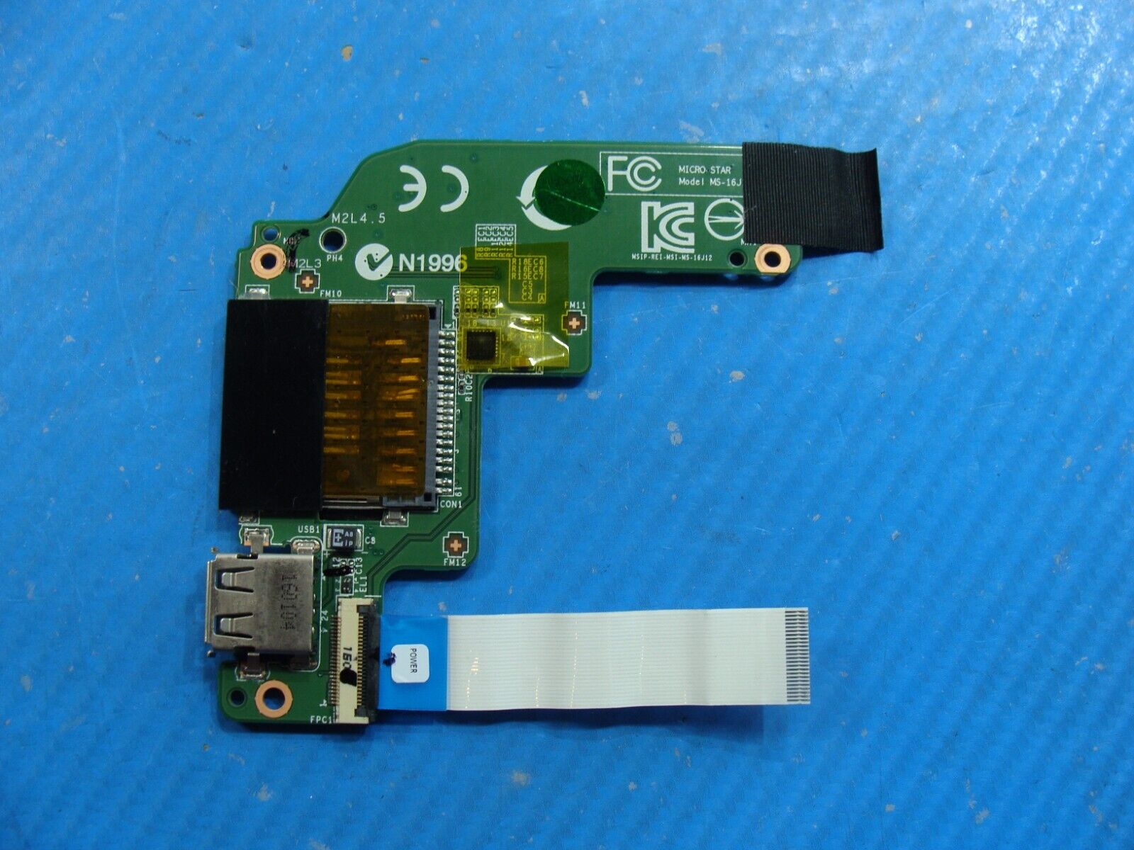 MSI Apache Pro GE62 15.6 USB Card Reader Button Board w/Cable MS-16J12