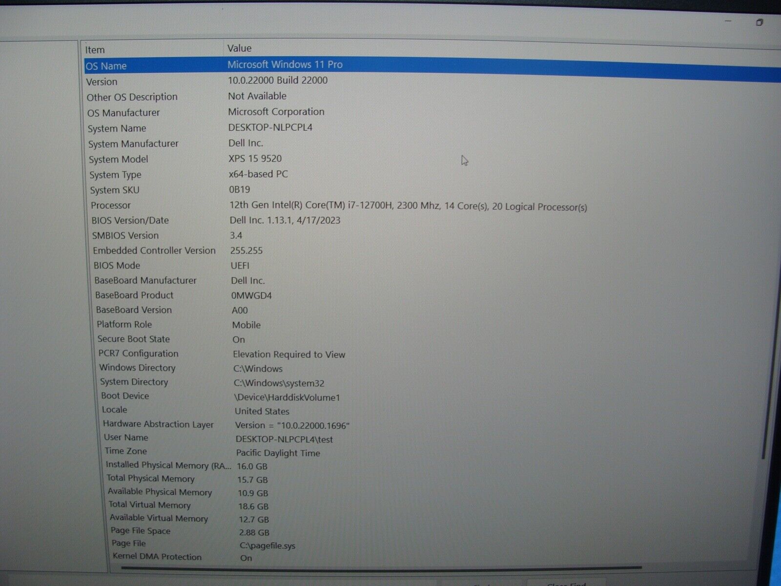 IN WARRANTY Dell XPS 15 9520 15.6