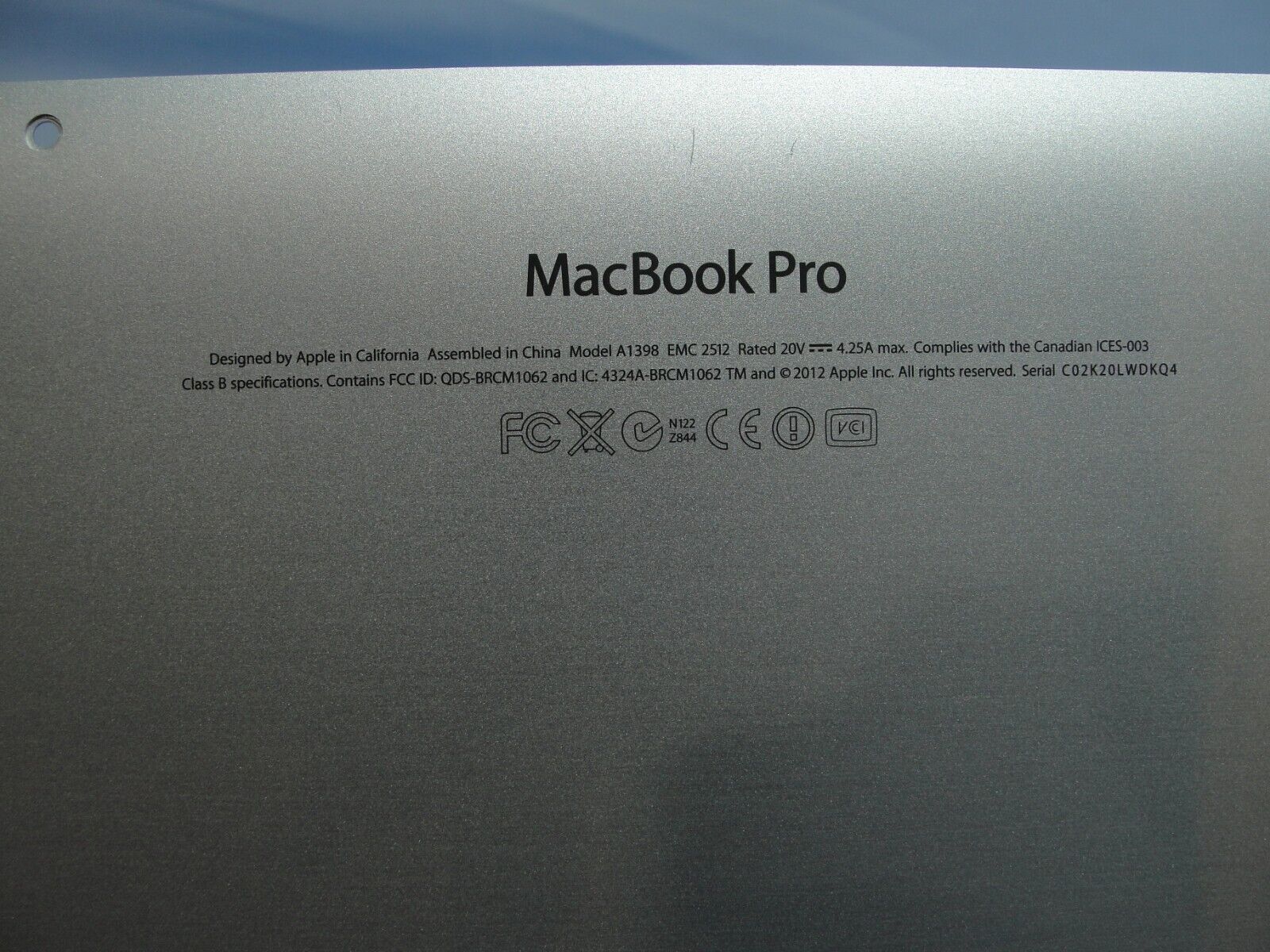 MacBook Pro A1398 15