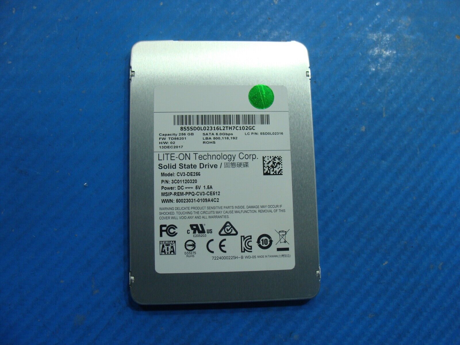 Lenovo Ideapad 320S-14IKB Lite-on SATA 2.5 256GB Solid State Drive CV3-DE256