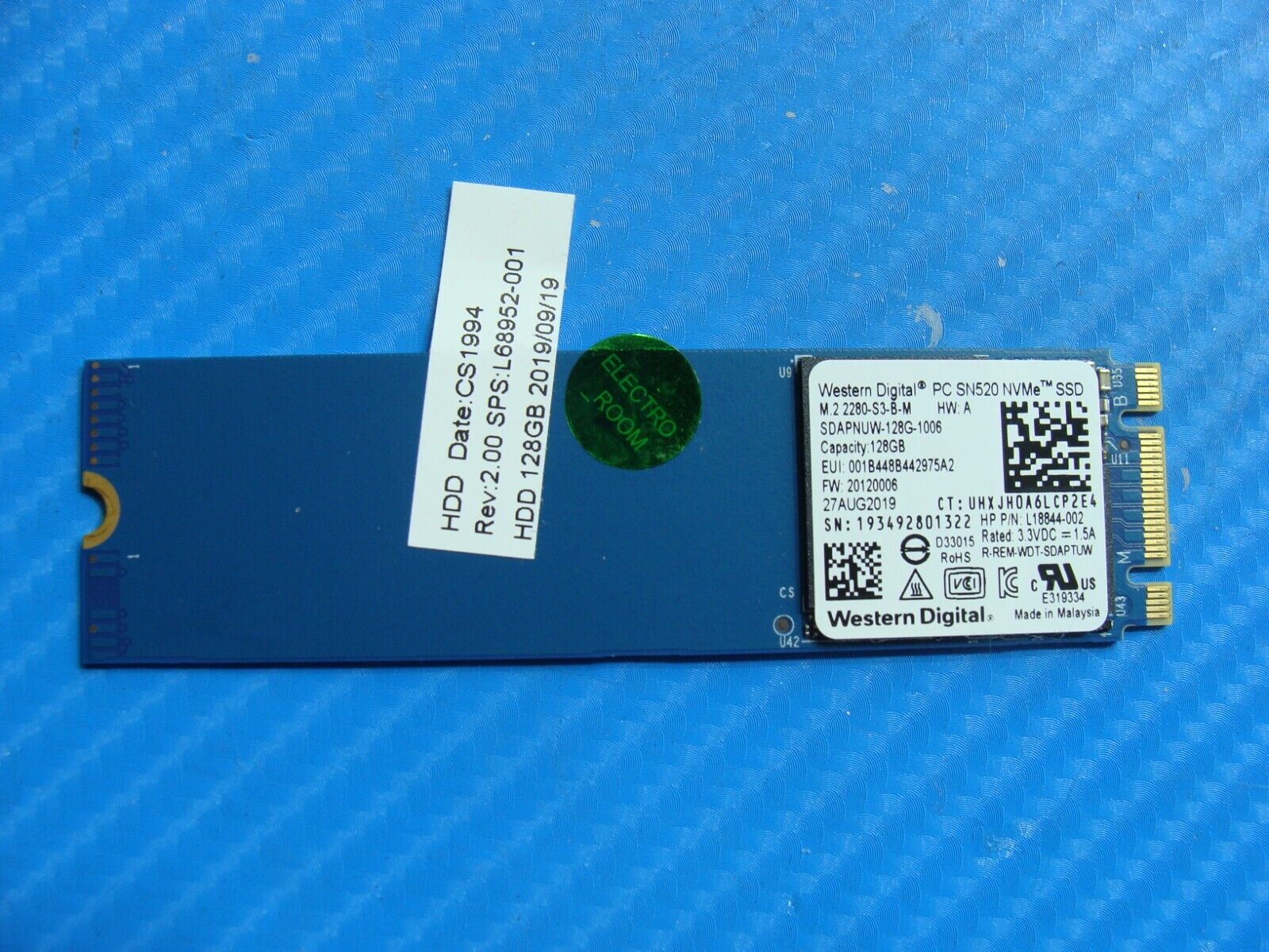 HP 14-dk0002dx WD 128GB M.2 NVMe SSD Solid State Drive SDAPNUW-128G-1006