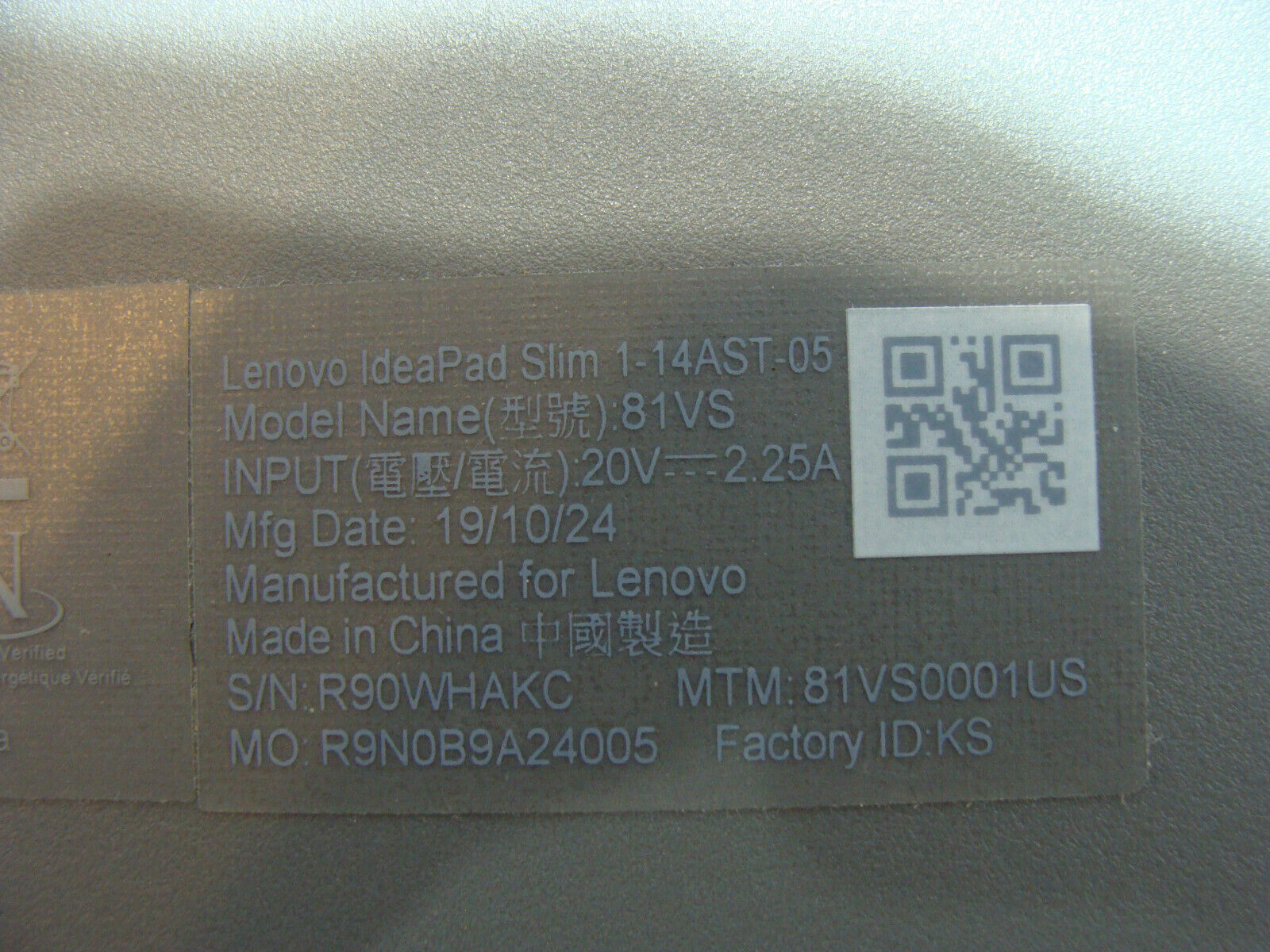 Lenovo Ideapad Slim 1-14AST-05 14