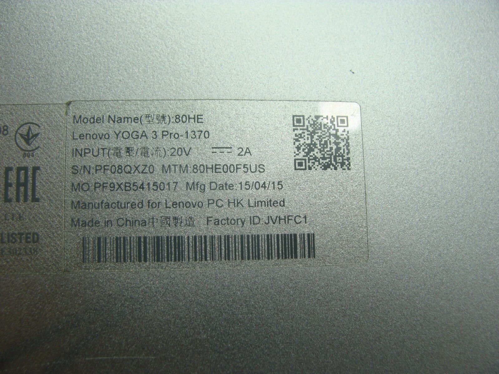 Lenovo Yoga 3 Pro 1370 13.3