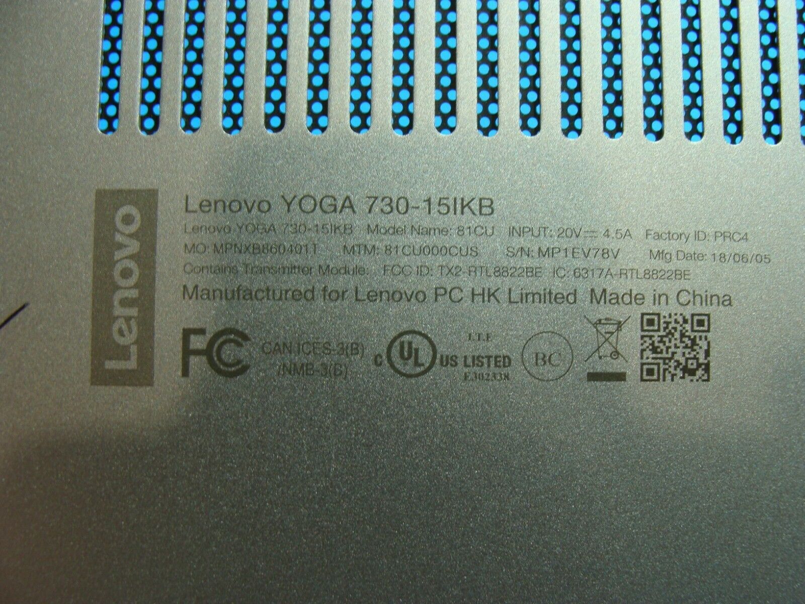 Lenovo Yoga 730-15IKB 81CU 15.6