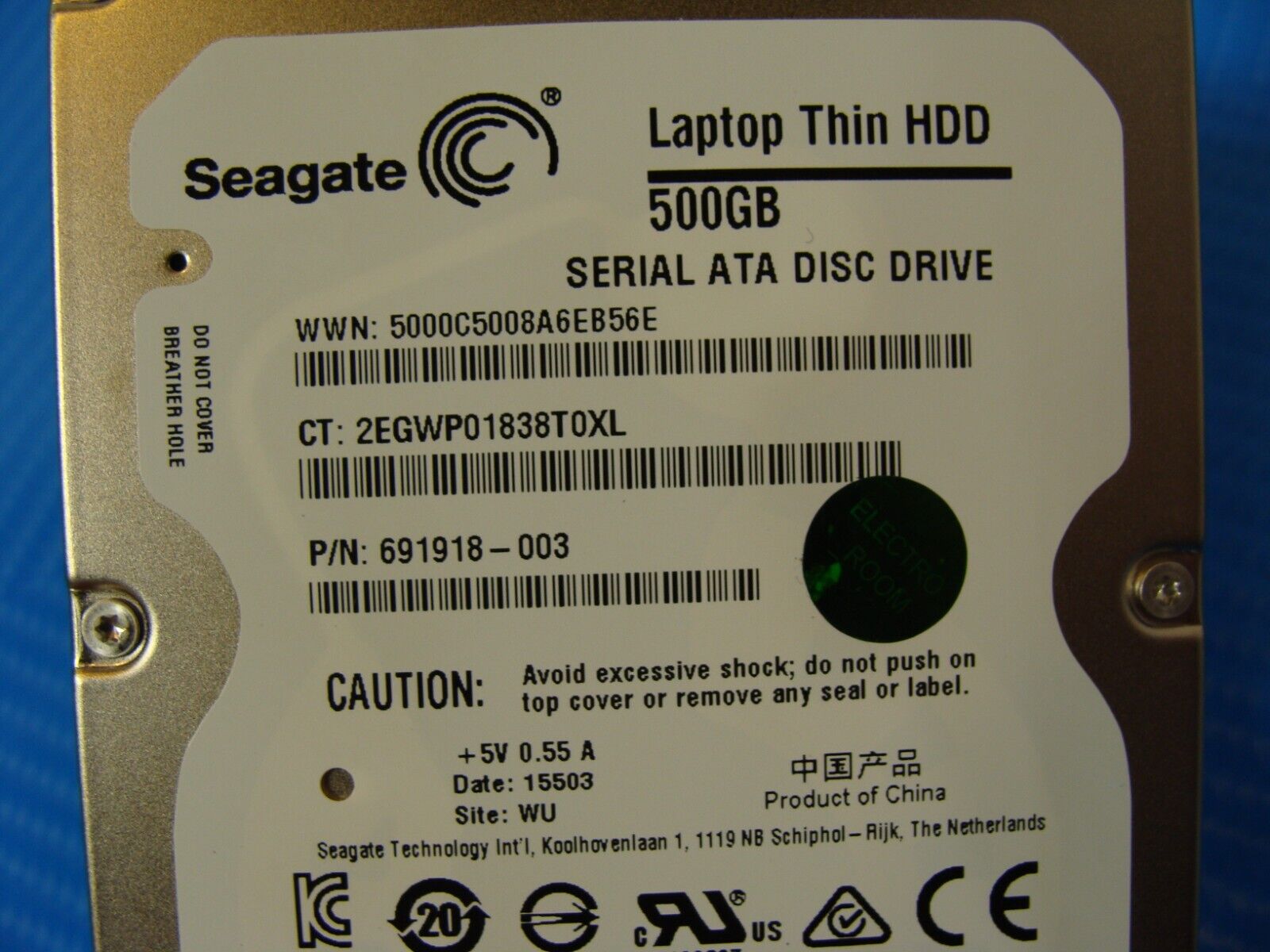 HP 15-f305dx Seagate 500GB SATA 2.5