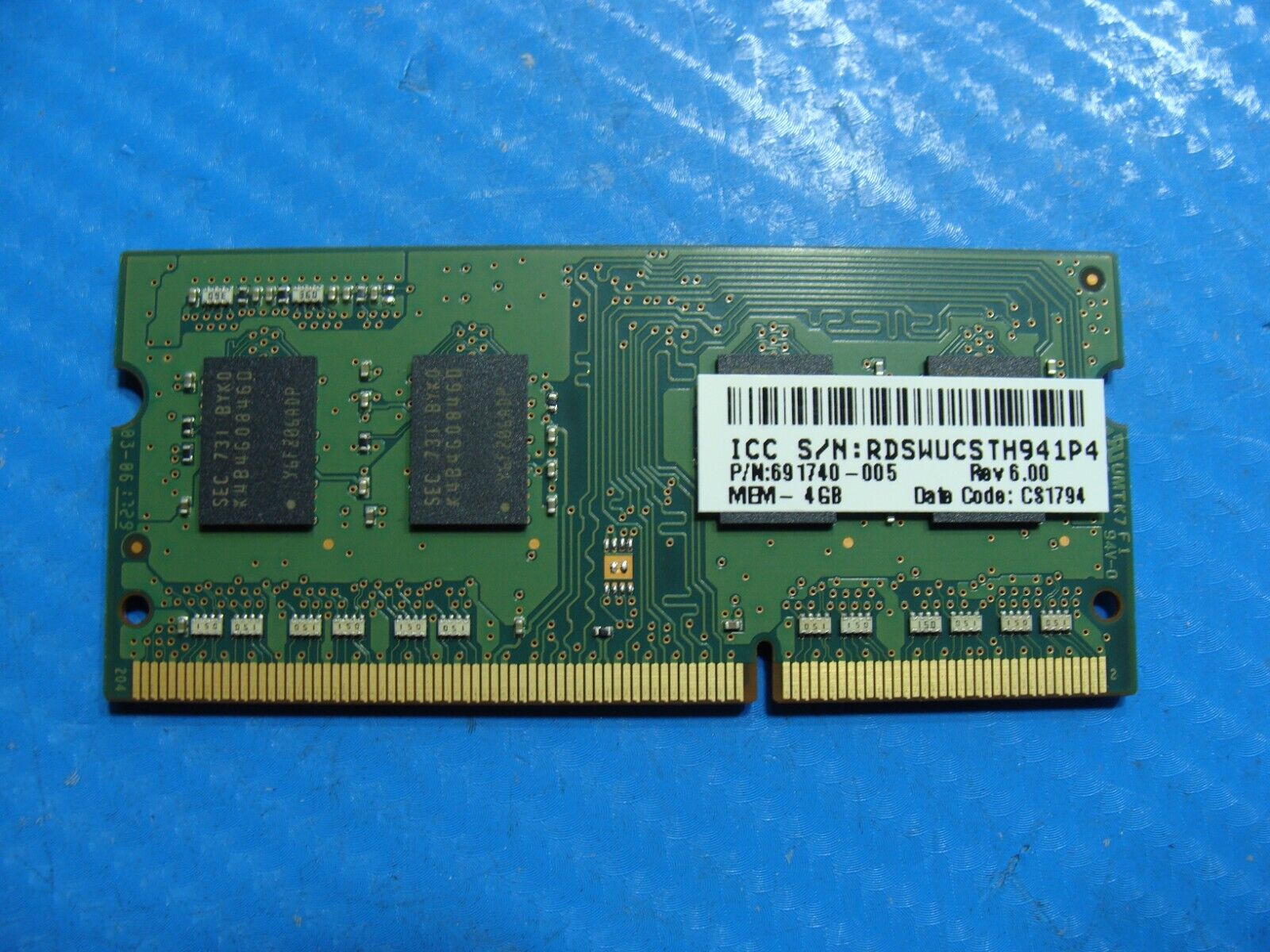 HP 14-am052nr Samsung 4GB 1Rx8 PC3L-12800S SO-DIMM Memory RAM M471B5173DB0-YK0