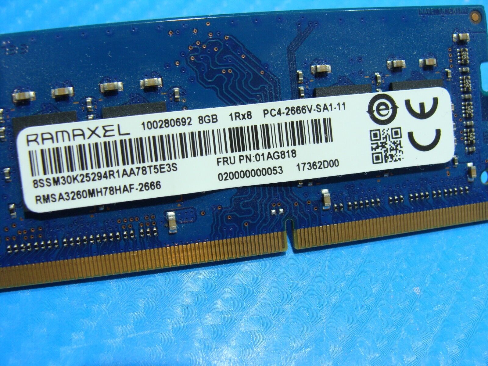 Lenovo Y520-15IKBN So-Dimm Ramaxel 8Gb Memory Ram PC4-2666V RMSA3260MH78HAF-2666