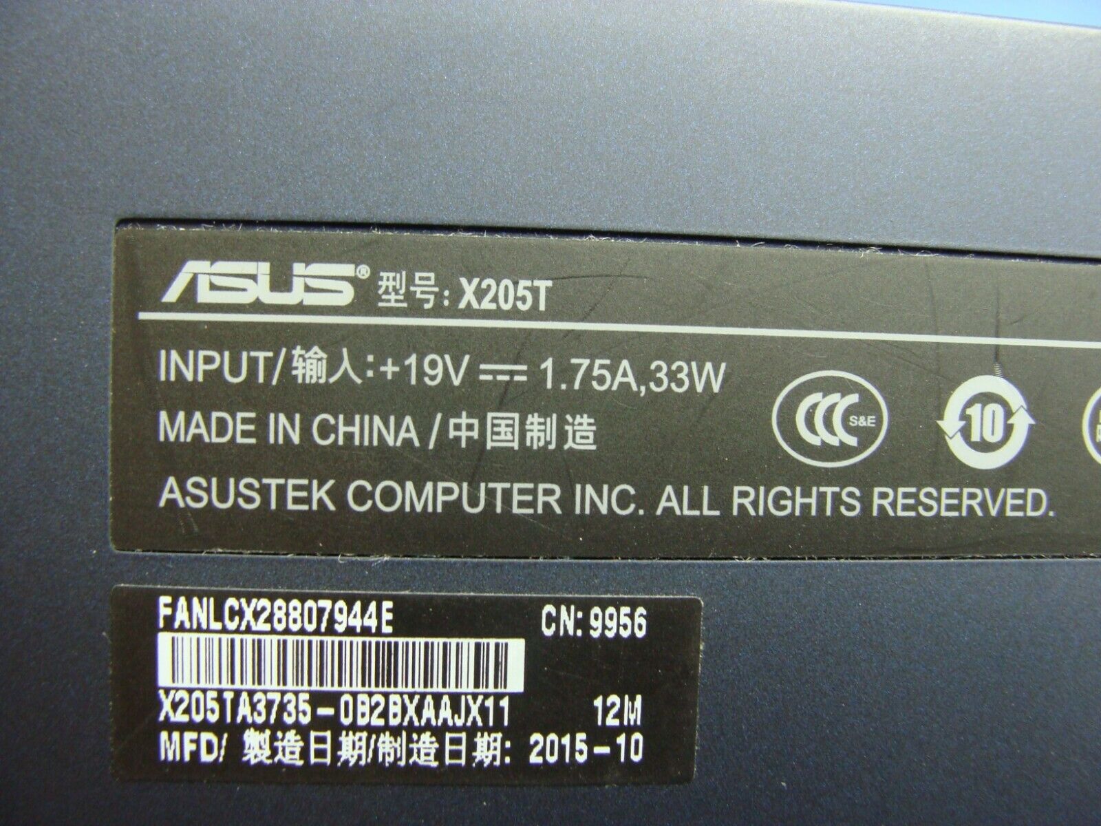 Asus EeeBook X205TA 11.6