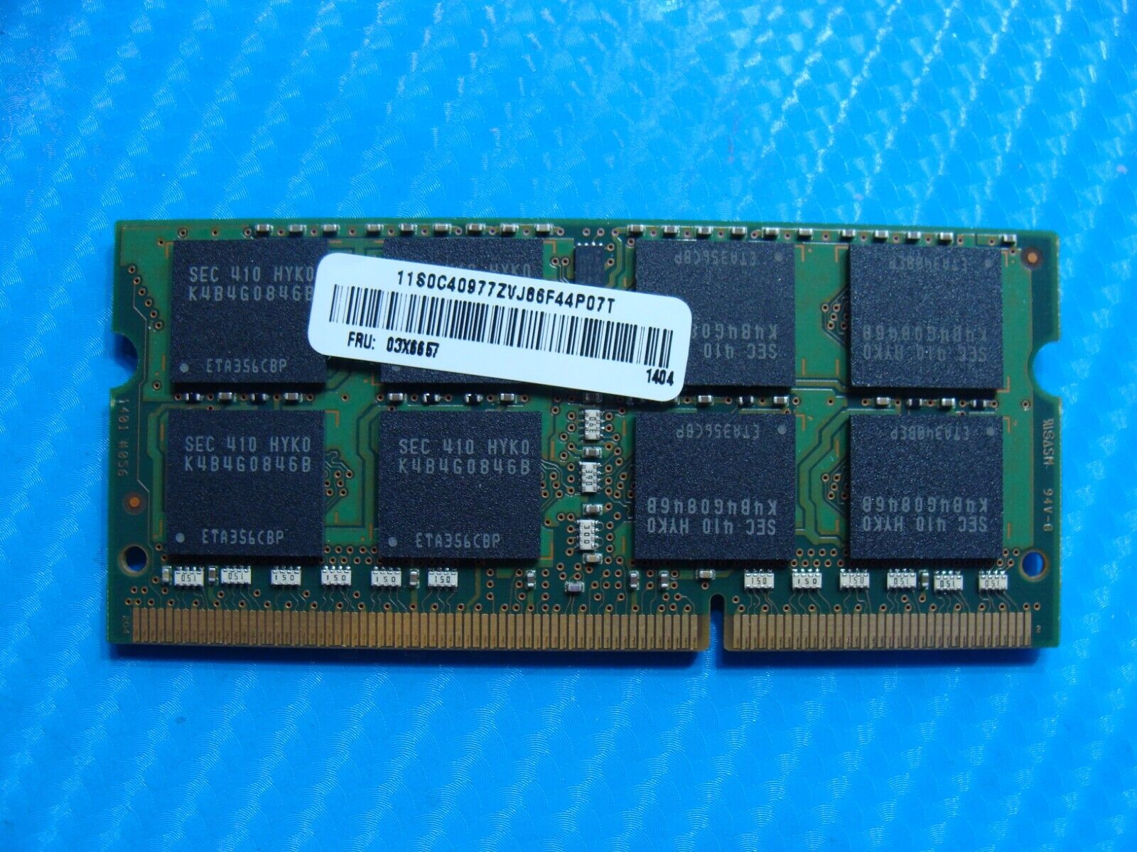 Lenovo T540p So-Dimm Samsung 8Gb 2Rx8 Memory PC3L-12800S M471B1G73BH0-YK0