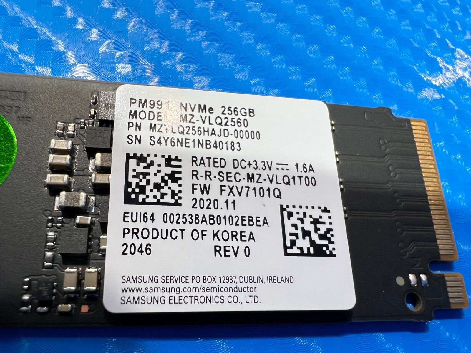 Asus Q408UG Samsung 256GB NVMe M.2 SSD Solid State Drive MZVLQ256HAJD-00000