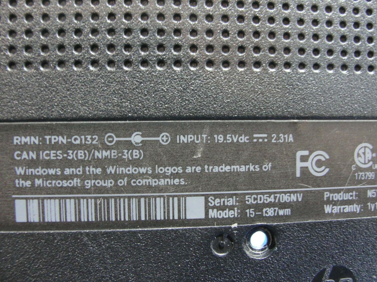 HP Notebook 15-f387wm 15.6