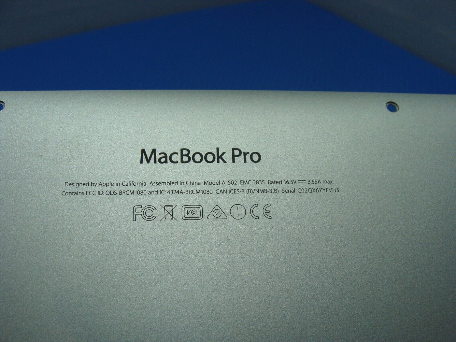 MacBook Pro A1502 Early 2015 MF839LL/A MF840LL/A MF841LL/A Bottom Case 923-00503