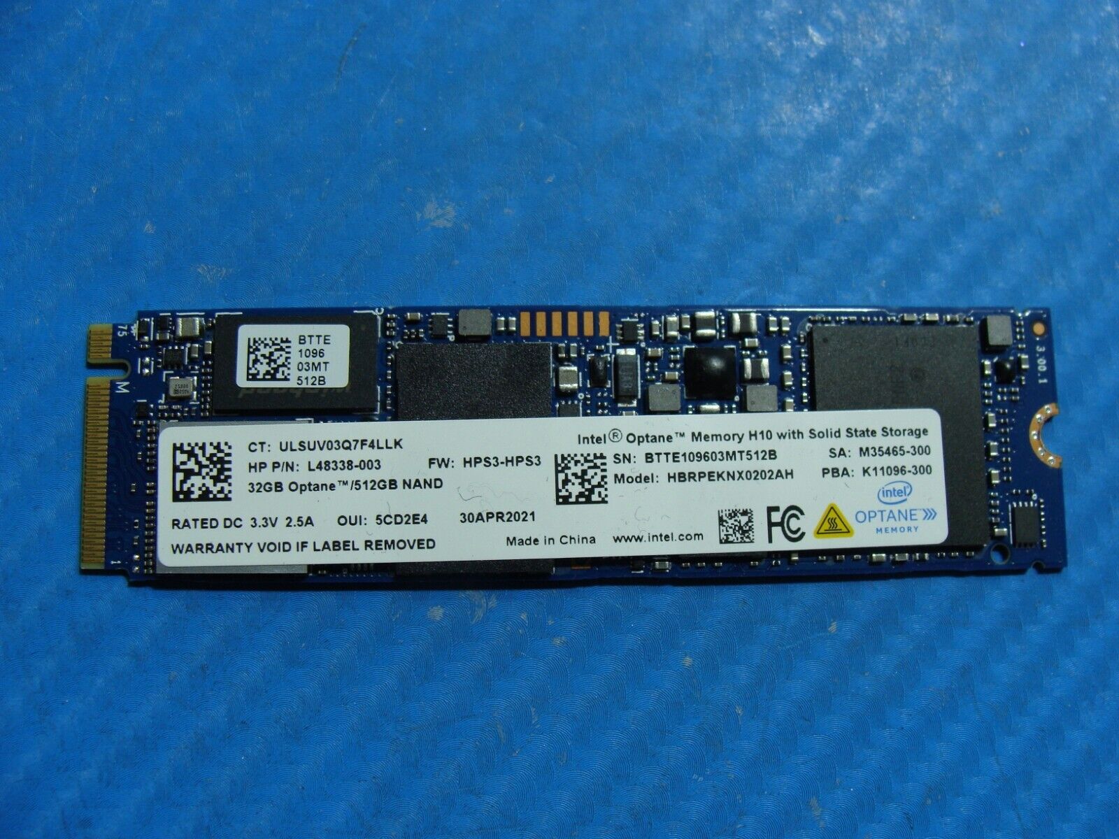 HP 15m-es0023dx Intel 32GB+512GB NVMe M.2 SSD Solid State Drive HBRPEKNX0202AH
