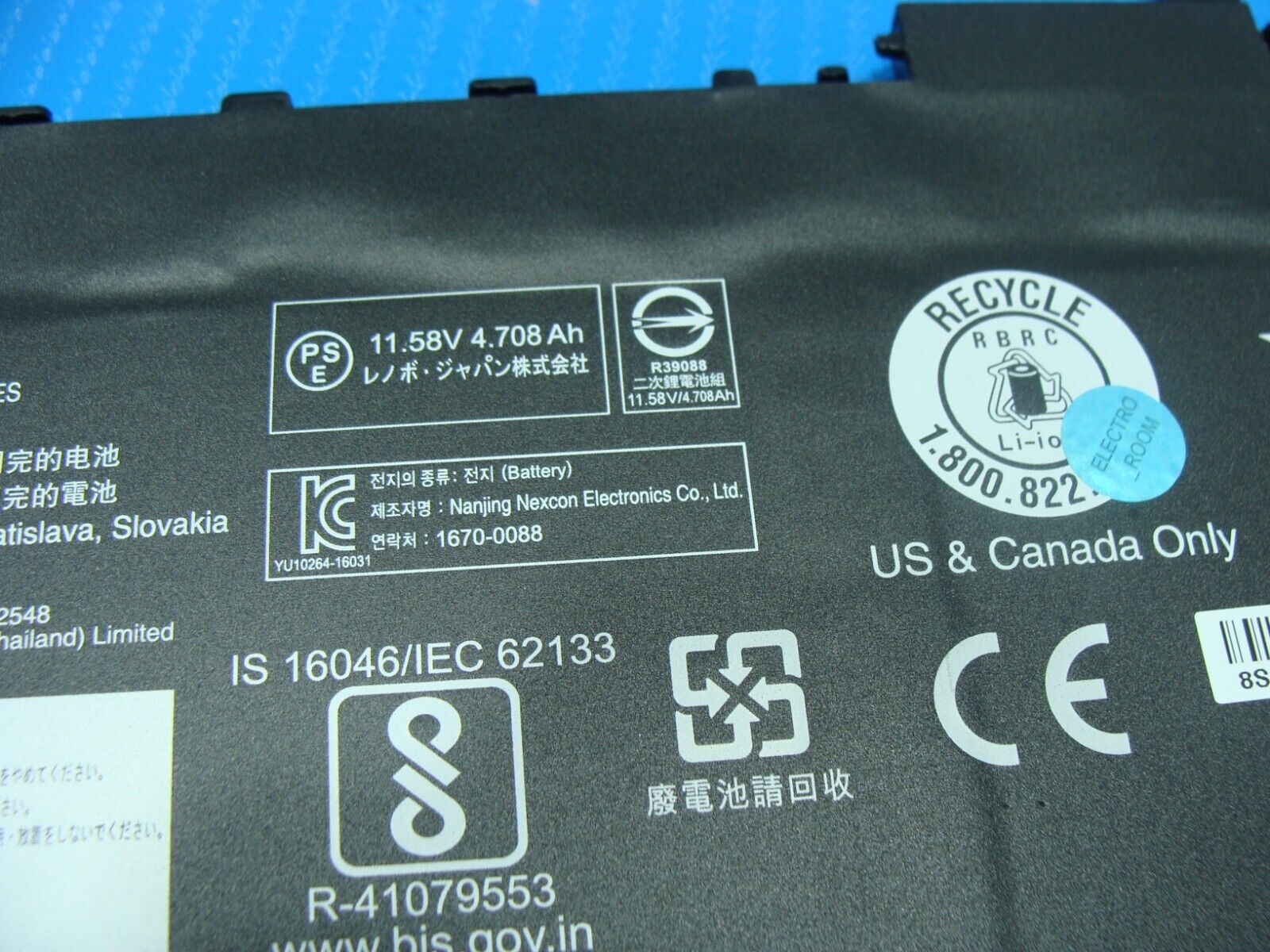 Lenovo ThinkPad 14” X1 Carbon 6th Gen OEM Battery 11.58V 57Wh 4708mAh 01AV494