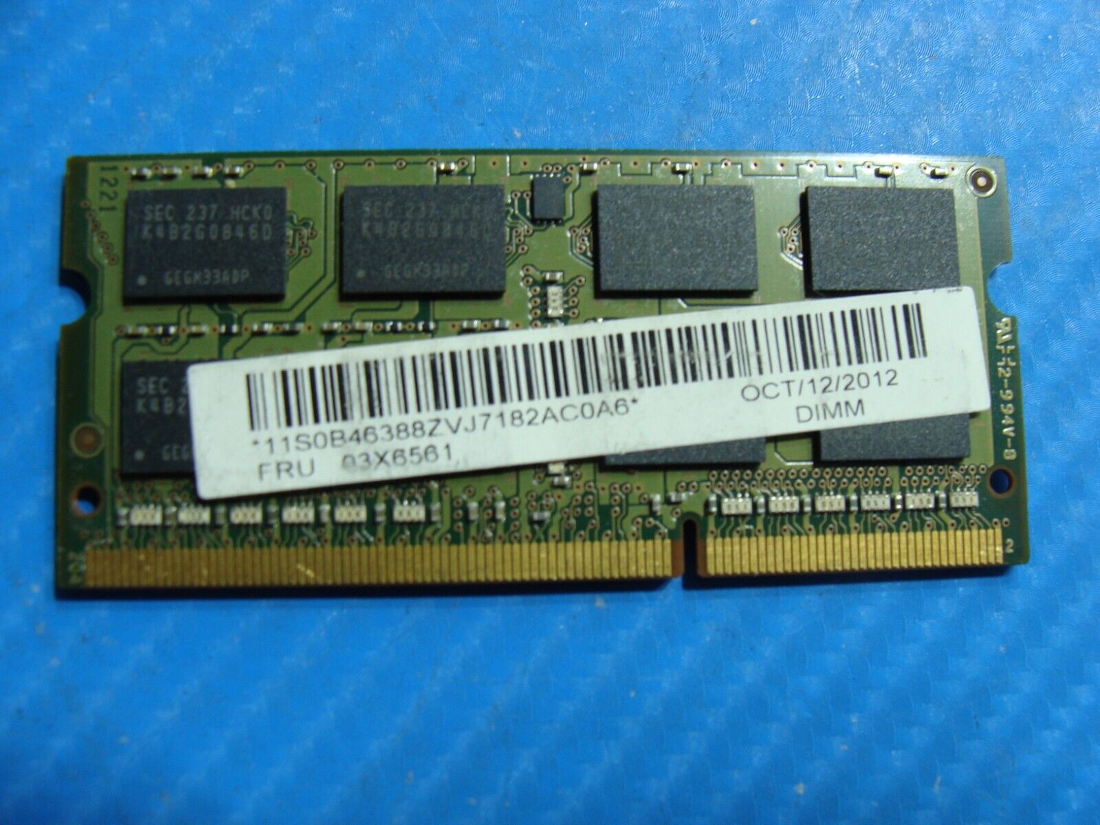 Lenovo T510 Samsung 4GB 2Rx8 PC3-12800S SO-DIMM Memory RAM M471B5273DH0-CK0