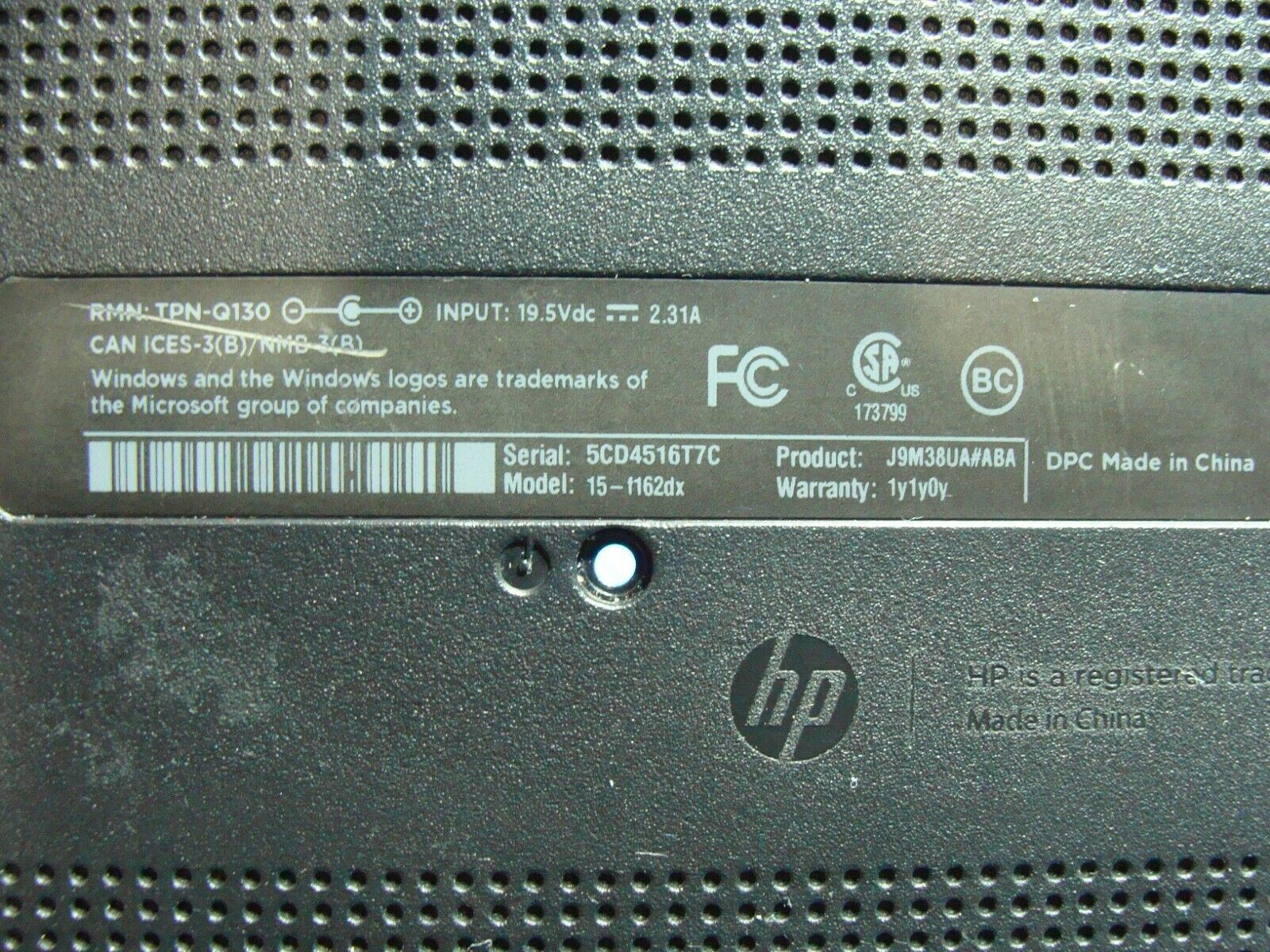 HP Notebook 15-f162dx 15.6