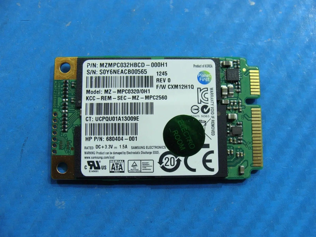 HP 4t 1100 Samsung mSATA M.2 SSD 32GB MZMPC032HBCD 000H1 687100 001