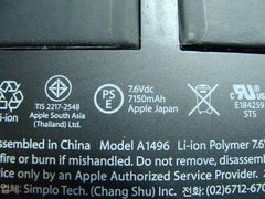 MacBook Air A1466 13" Early 2014 MD760LL/B Battery 7.6V 54.4Whr 7150mAh 661-7474