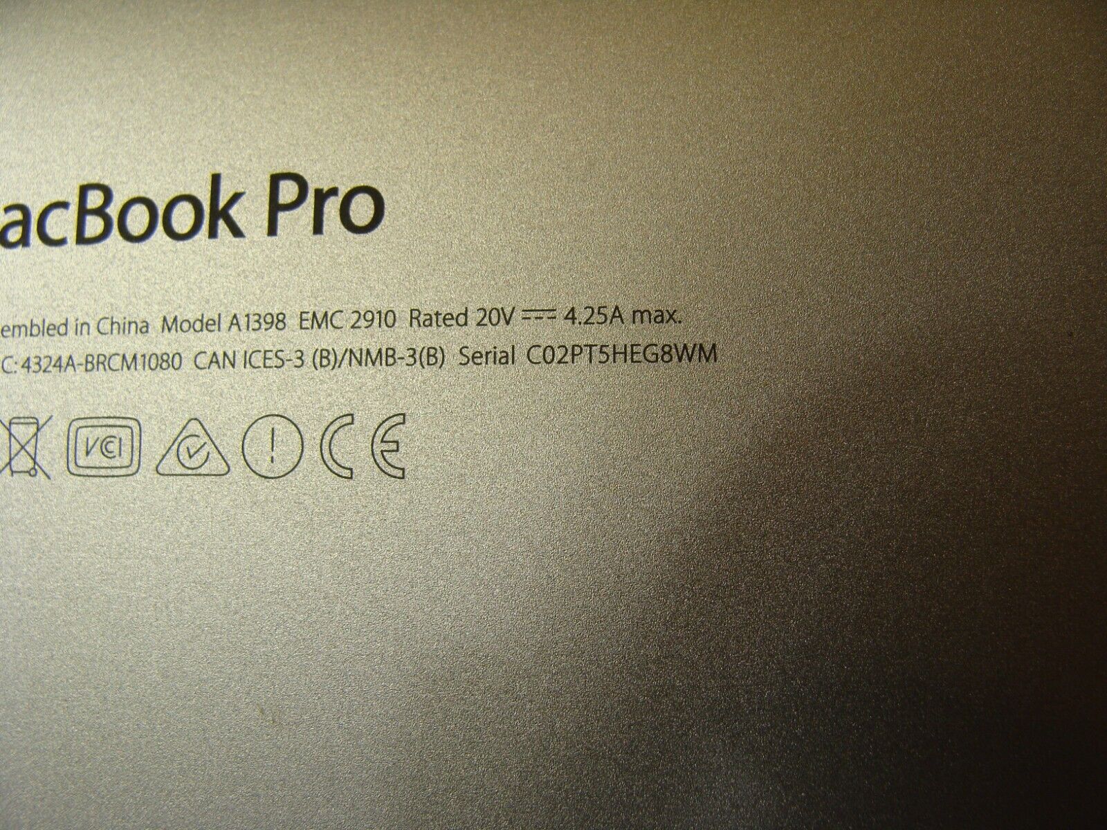 MacBook Pro A1398 15.4